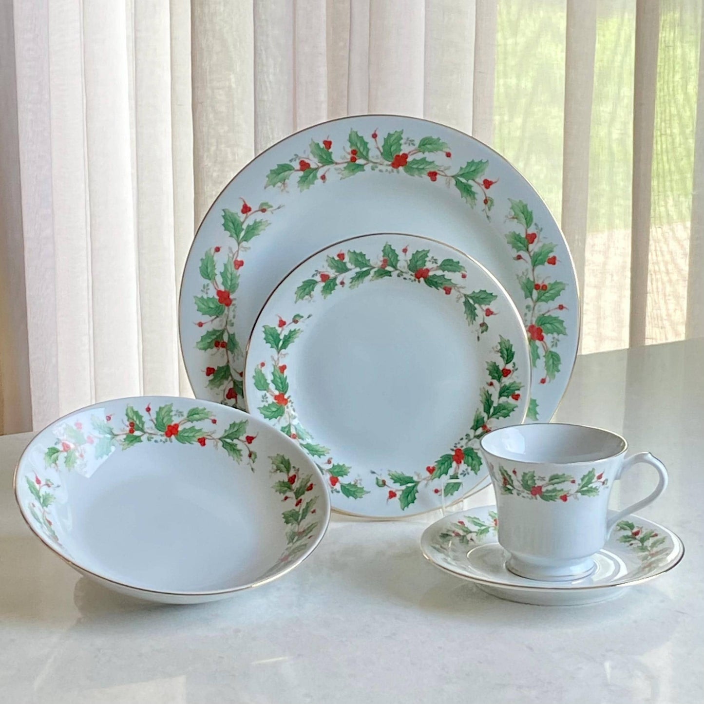 Vintage China Pearl Noel Dishes - Service for 16 available