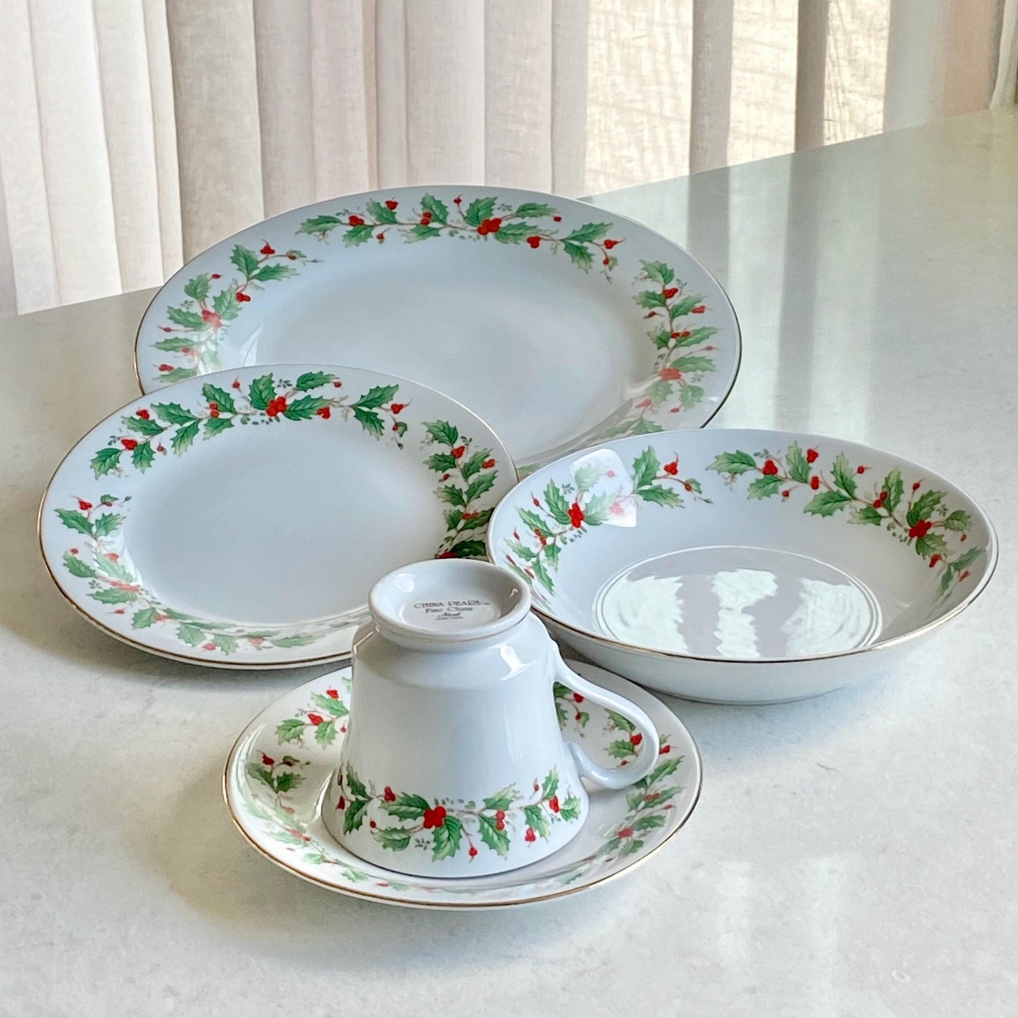Vintage China Pearl Noel Dishes - Service for 16 available