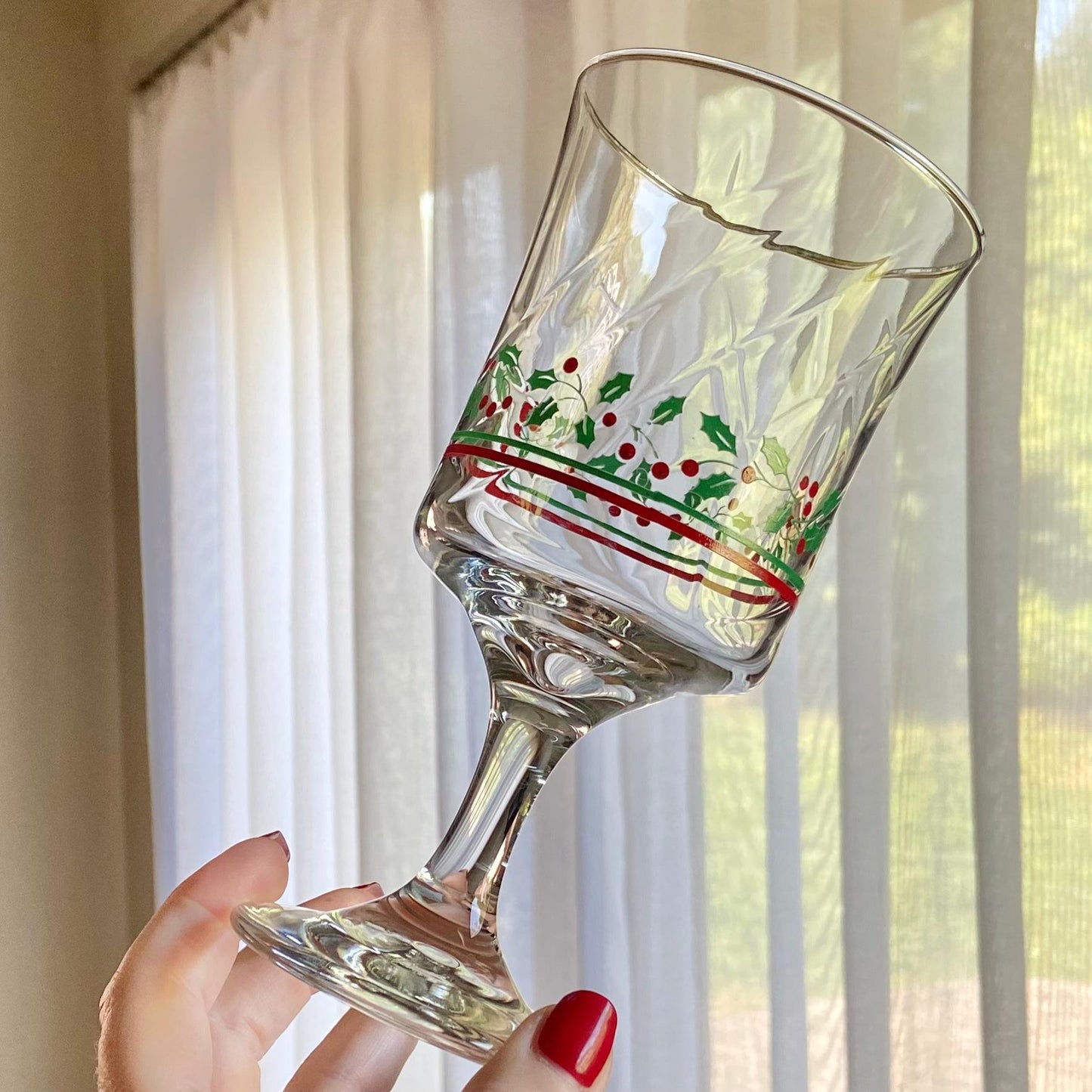 Vintage Arby's Gold Trimmed Christmas Glasses - 24 available, sold in sets of 12