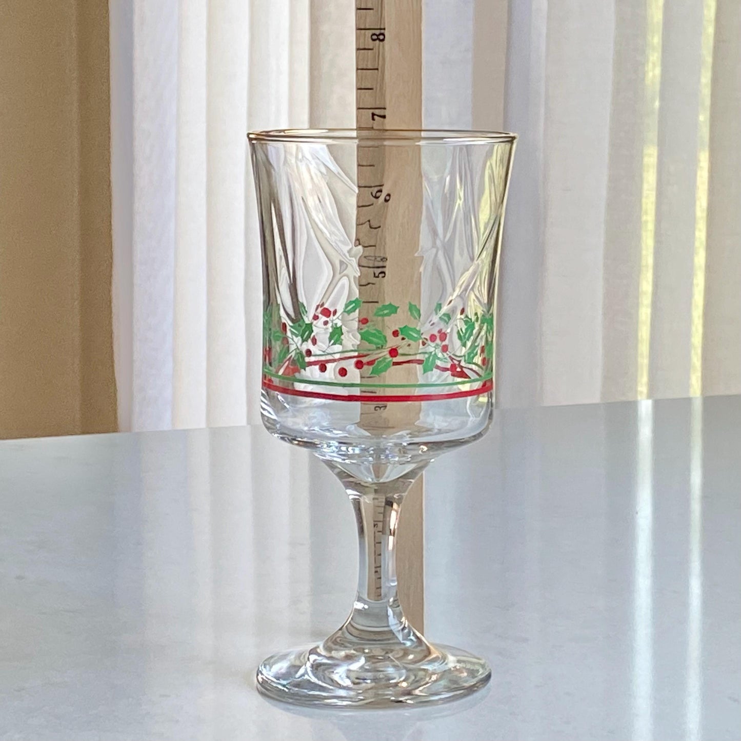 Vintage Arby's Gold Trimmed Christmas Glasses - 24 available, sold in sets of 12