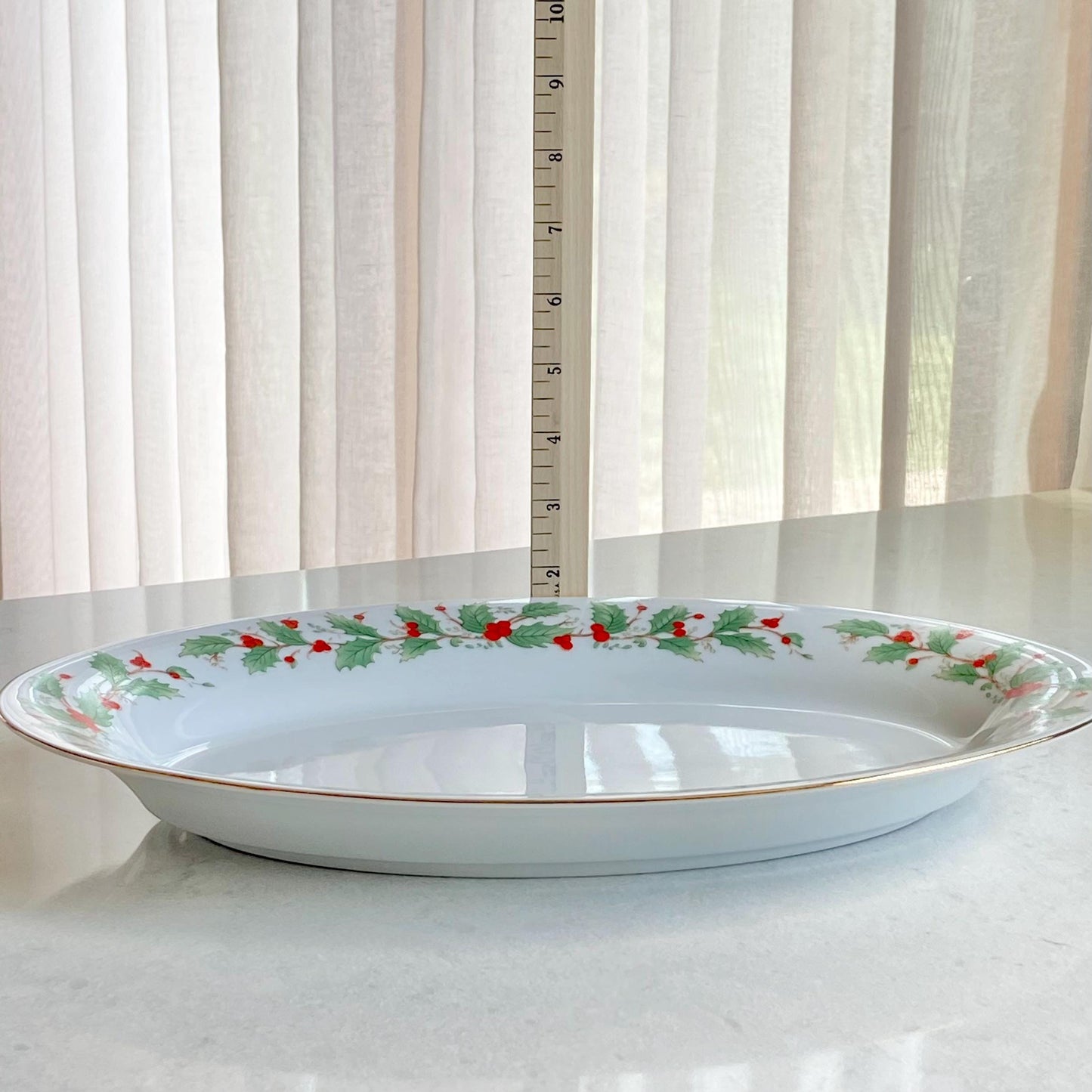 Vintage China Pearl Noel Oval Serving Platters - Two Available