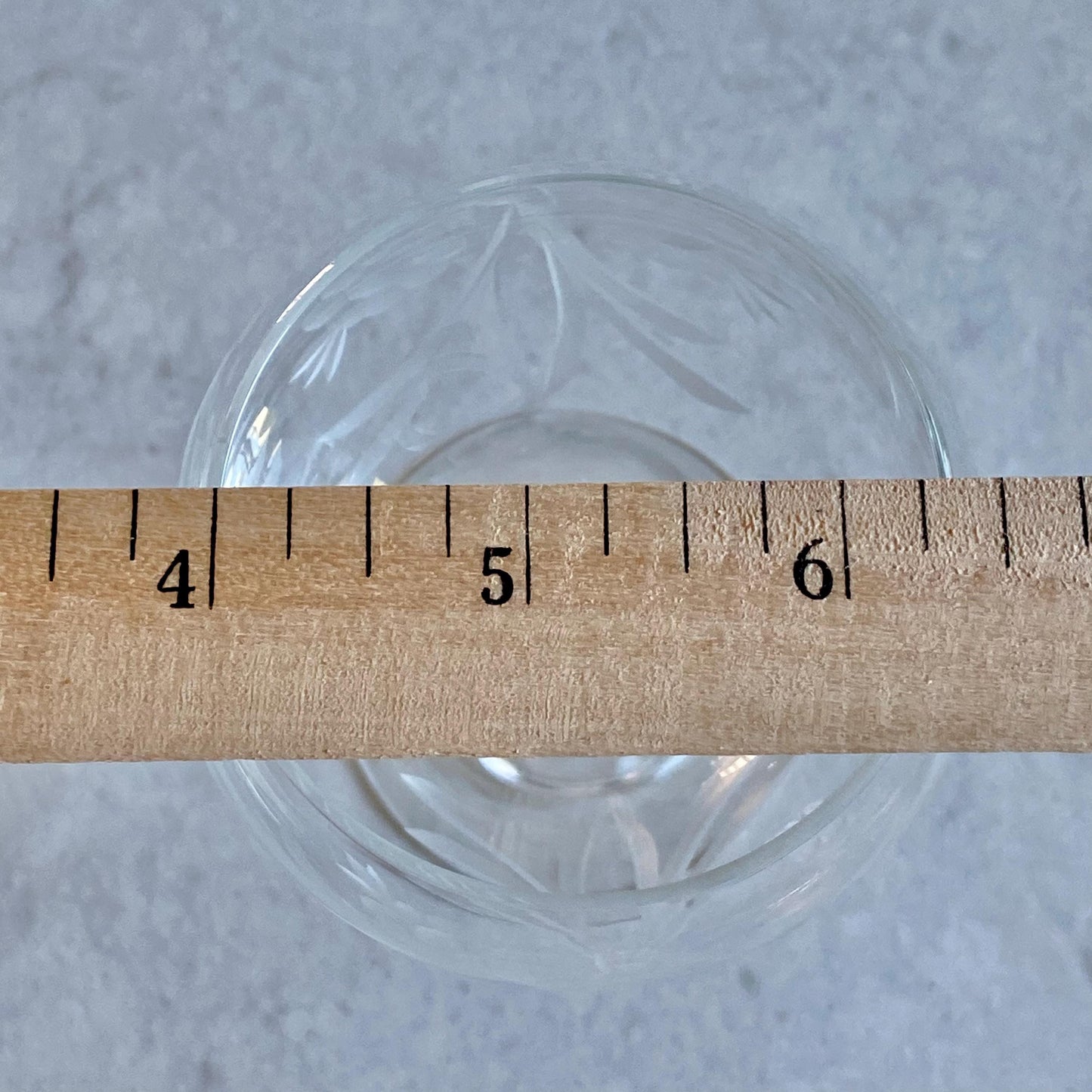 Vintage Etched Rounded Bowl Glasses - Set of 6