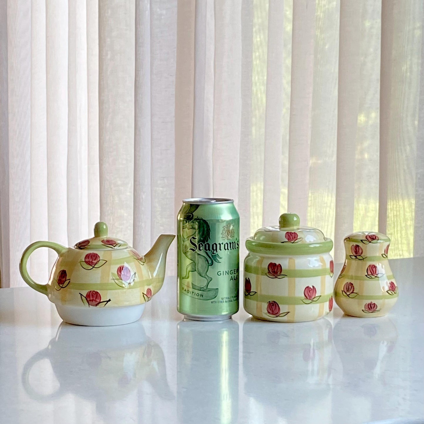 Vintage Royal Norfolk Country Rose Set - Sugar, Creamer, Salt and Pepper Shakers