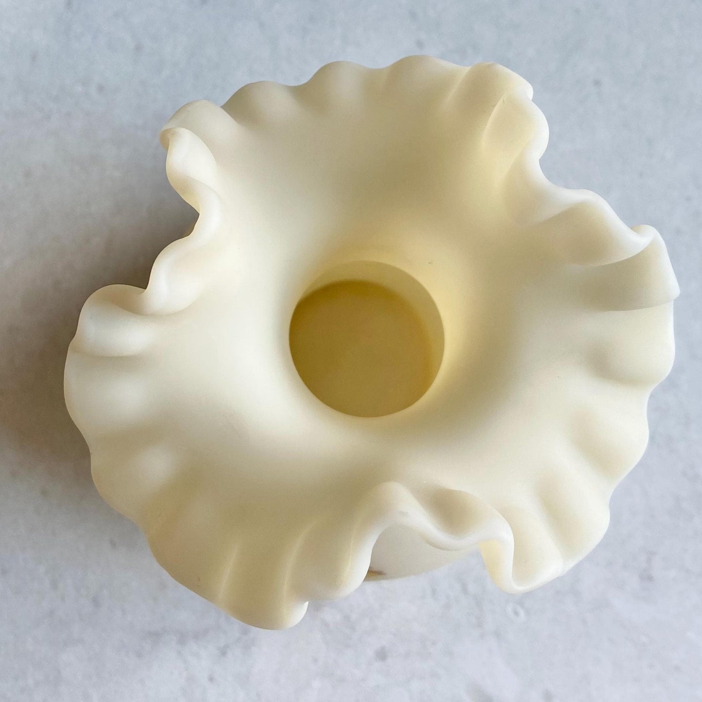 Vintage Fenton Hand Painted and Signed Ruffle Top Vase