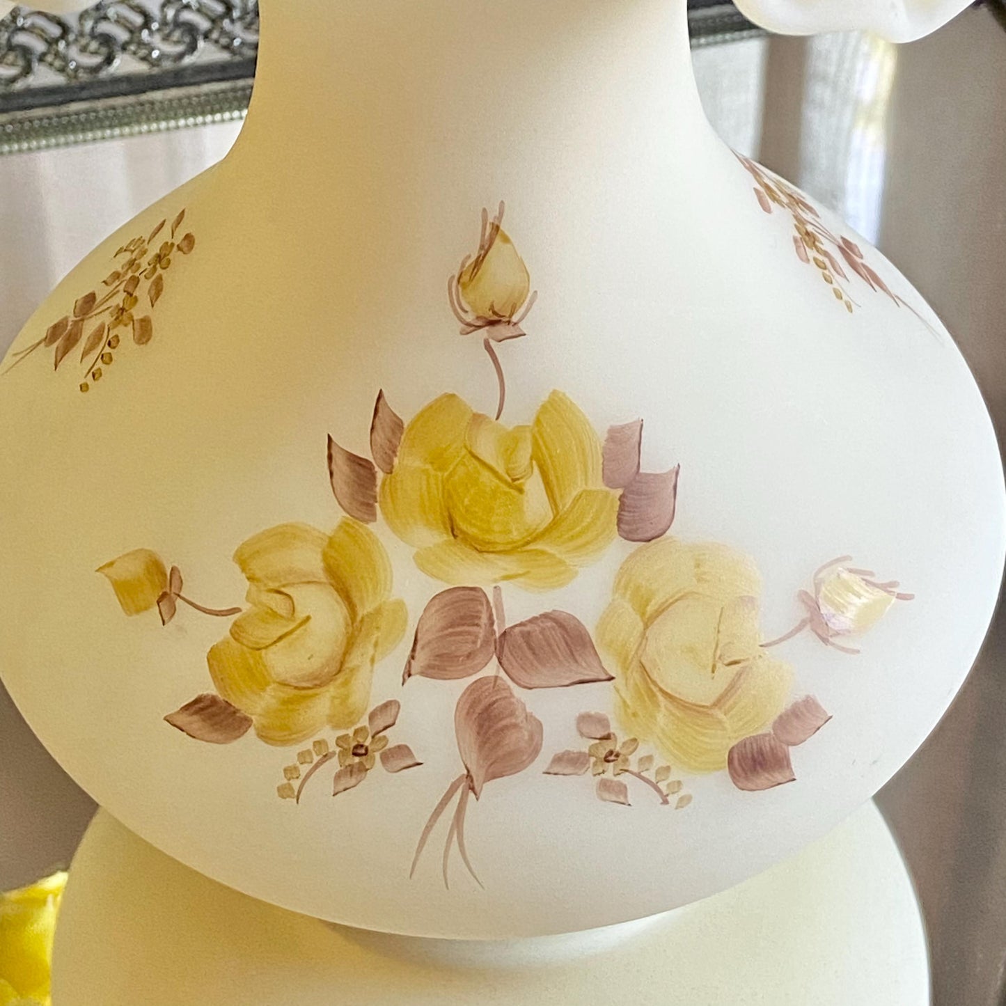 Vintage Fenton Hand Painted and Signed Ruffle Top Vase