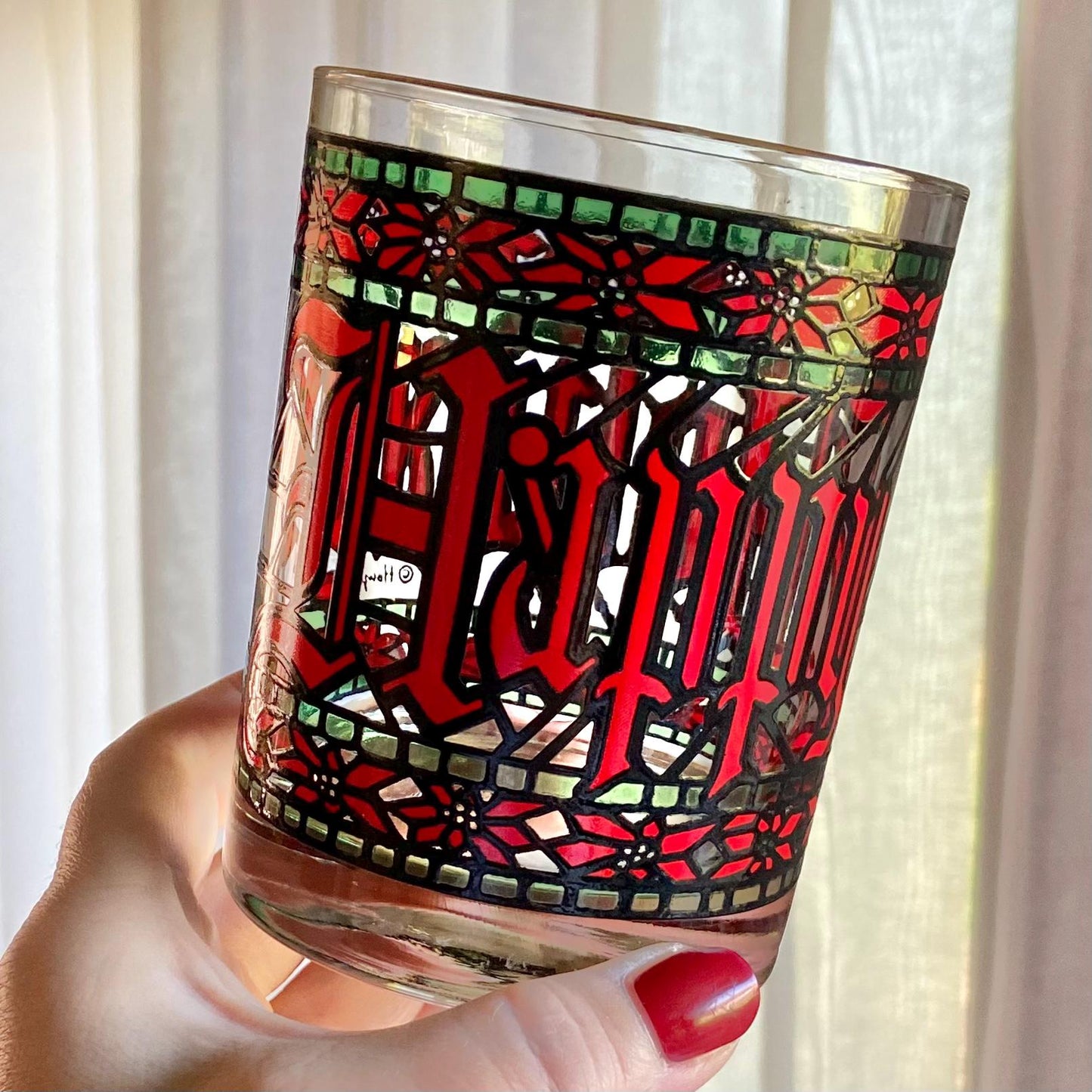 Vintage Houze Happy Holidays Glasses - Set of 5