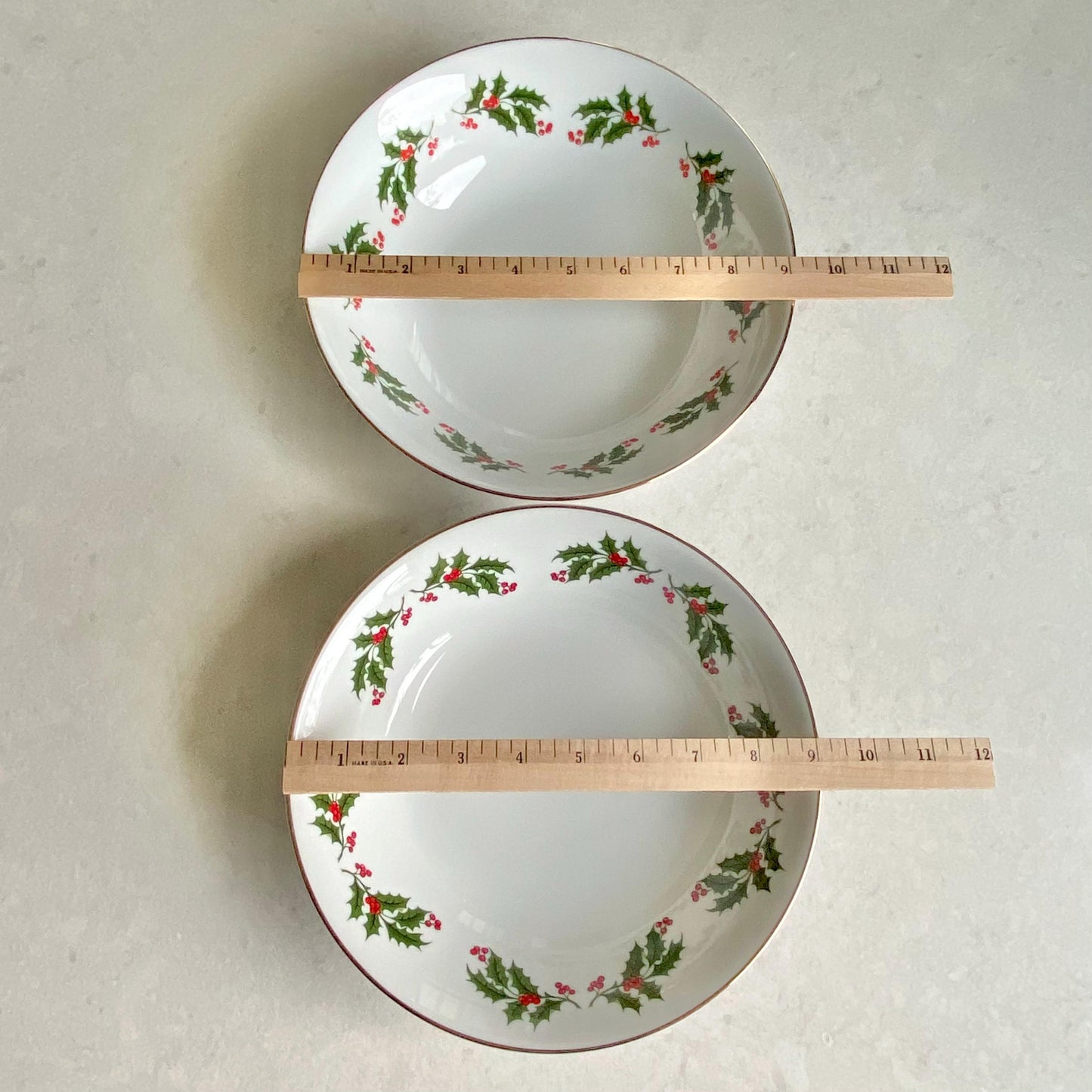 Vintage Kashima Christmas Holly Serving Pieces - Oval Platter and Two Bowls Available