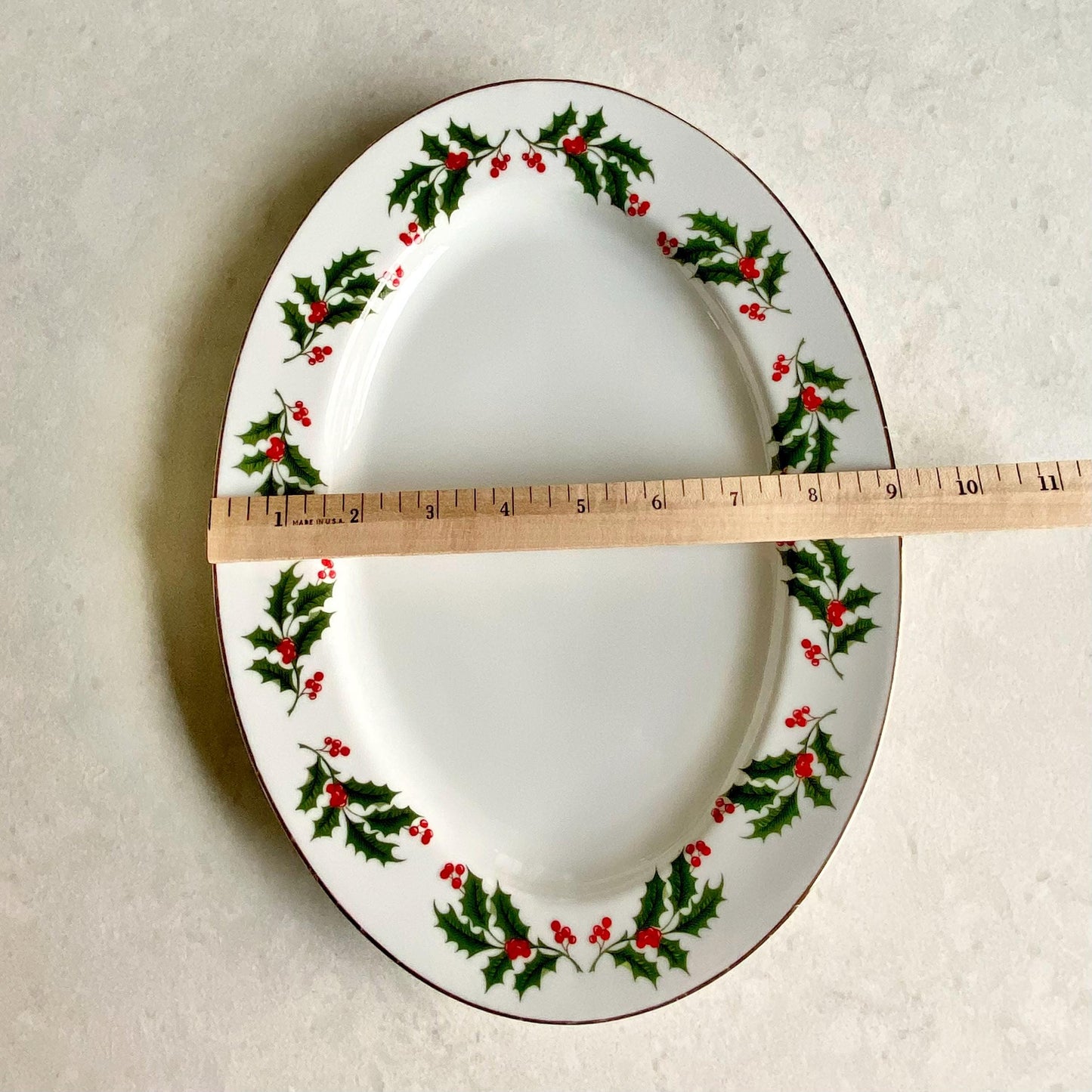 Vintage Kashima Christmas Holly Serving Pieces - Oval Platter and Two Bowls Available