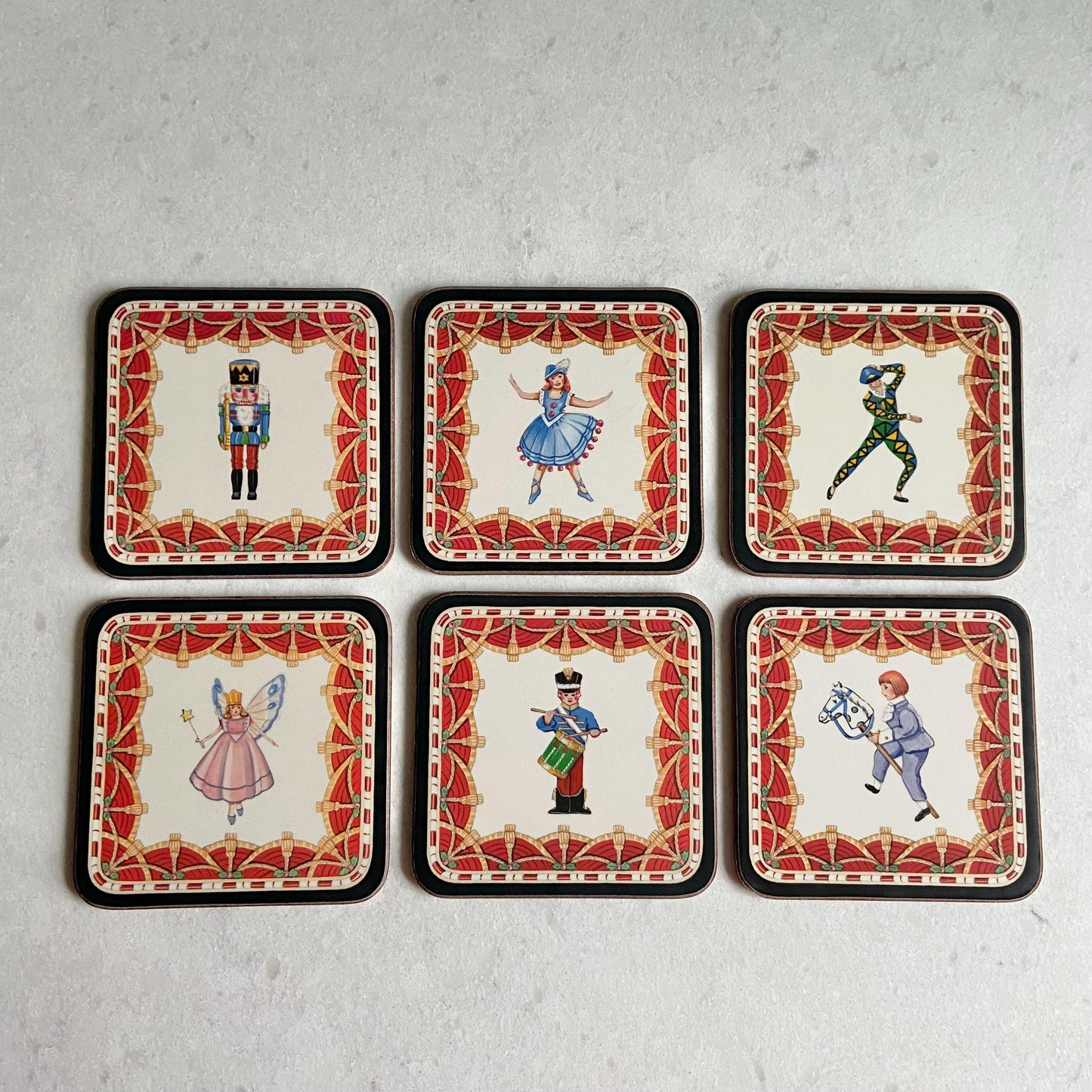 Vintage Pimpernel Christmas Holiday Nutcracker Coasters - Set of 6