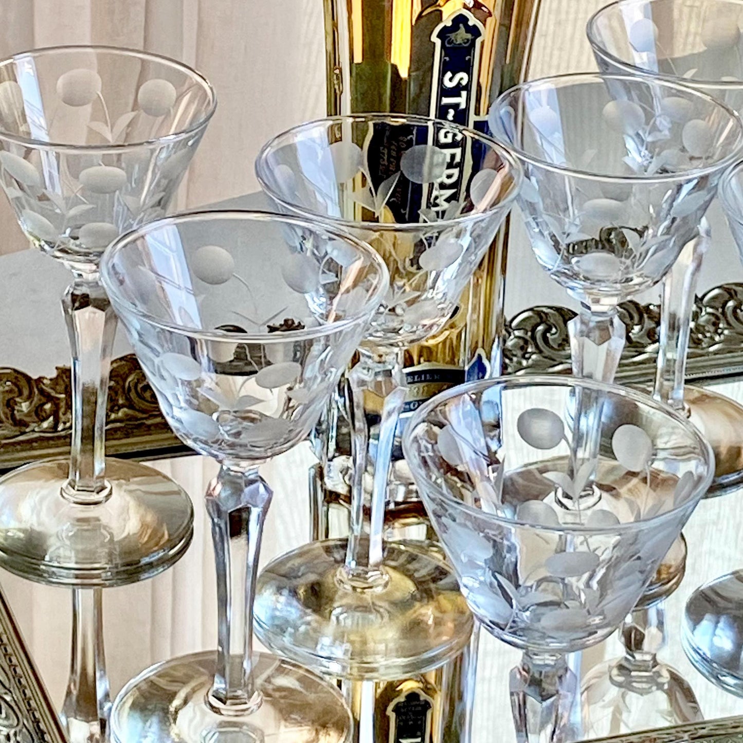 Vintage Libbey Carlton Dot Glasses - Set of 9