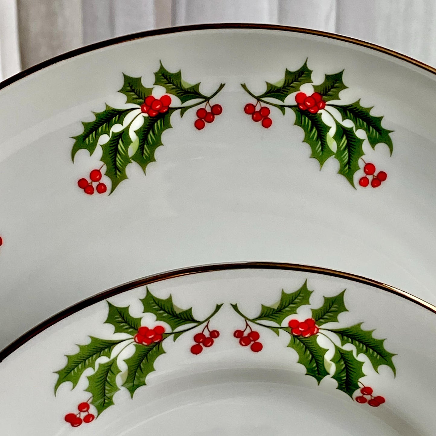 Vintage Kashima Christmas Holly Dishes - Service for Six (24 pieces total)
