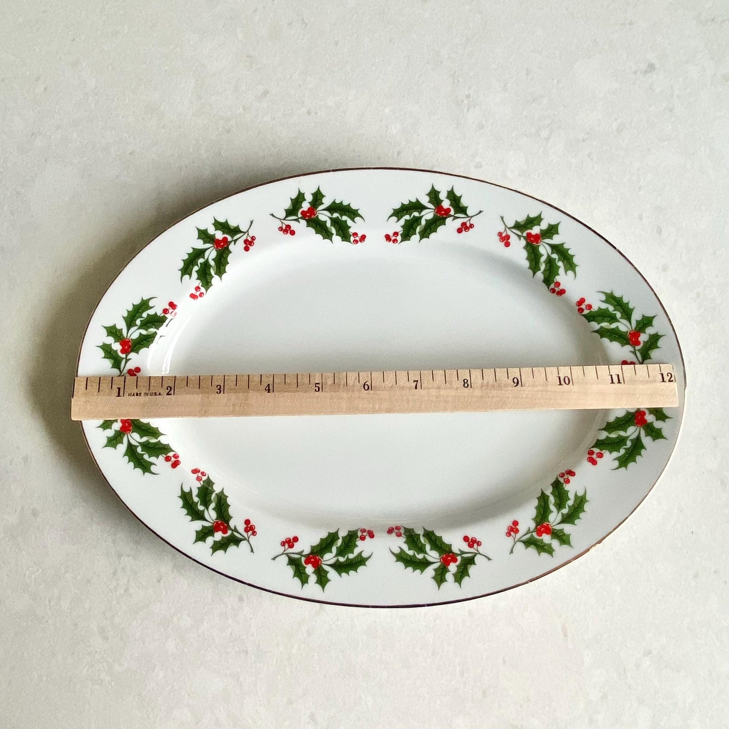 Vintage Kashima Christmas Holly Serving Pieces - Oval Platter and Two Bowls Available