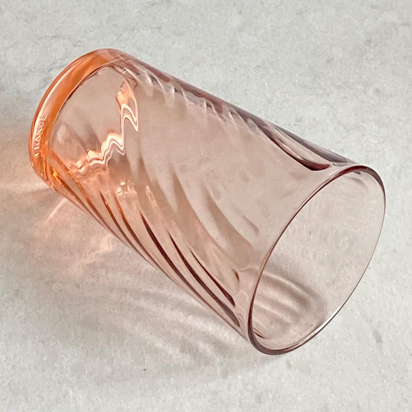 Vintage Rosaline Pink Optic Swirl Tumbler Glasses - Set of 5