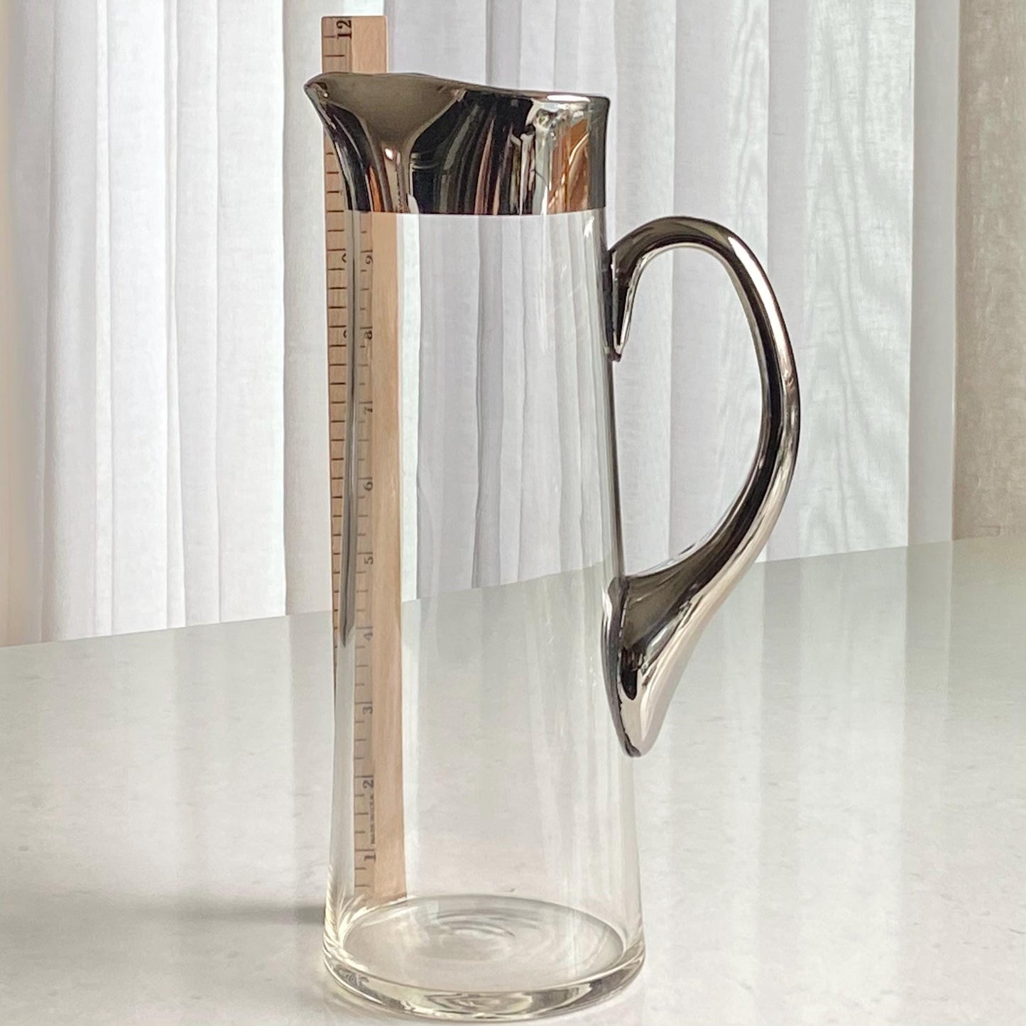 Vintage Silver Accented Carafe / Pitcher / Decanter
