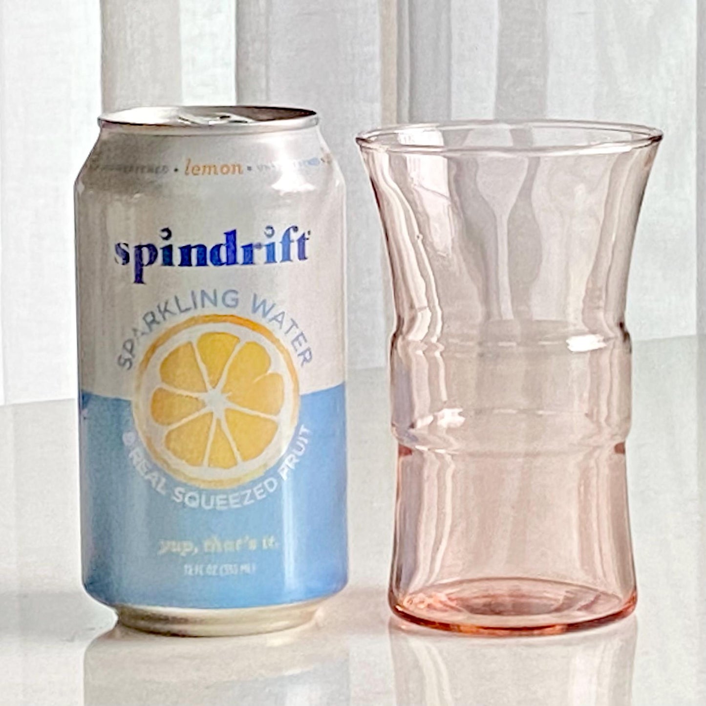 Vintage Libbey Pink Meridian Belted Tumbler Glasses (circa 1948) - Set of 5