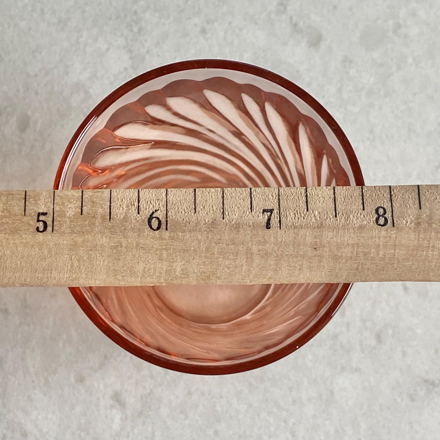 Vintage Rosaline Pink Optic Swirl Tumbler Glasses - Set of 5