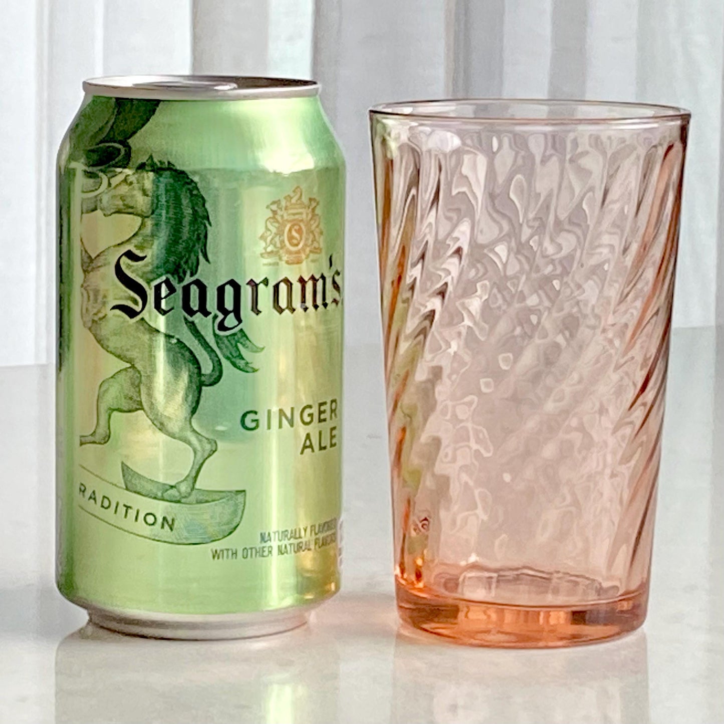 Vintage Rosaline Pink Optic Swirl Tumbler Glasses - Set of 5