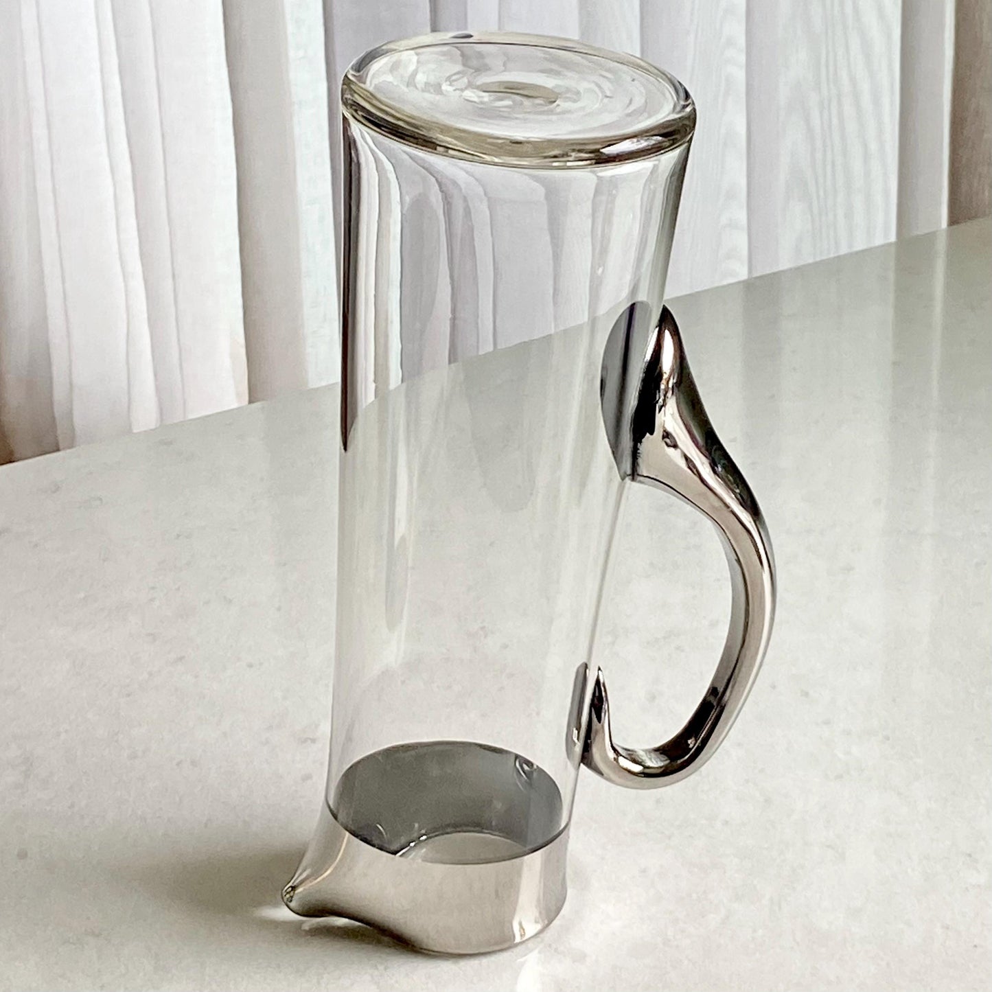 Vintage Silver Accented Carafe / Pitcher / Decanter