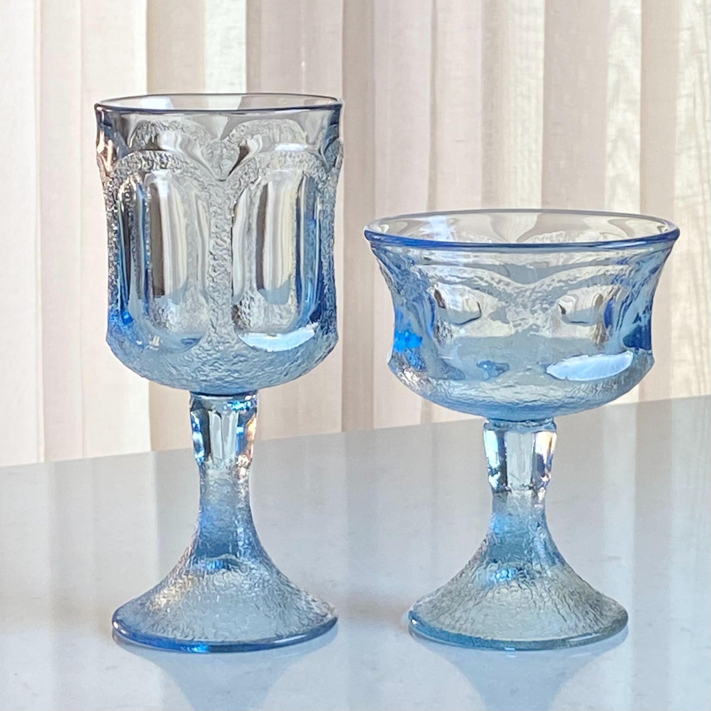 Vintage Fostoria Woodland Blue Glasses (circa 1976 - 1981) - Set of 12