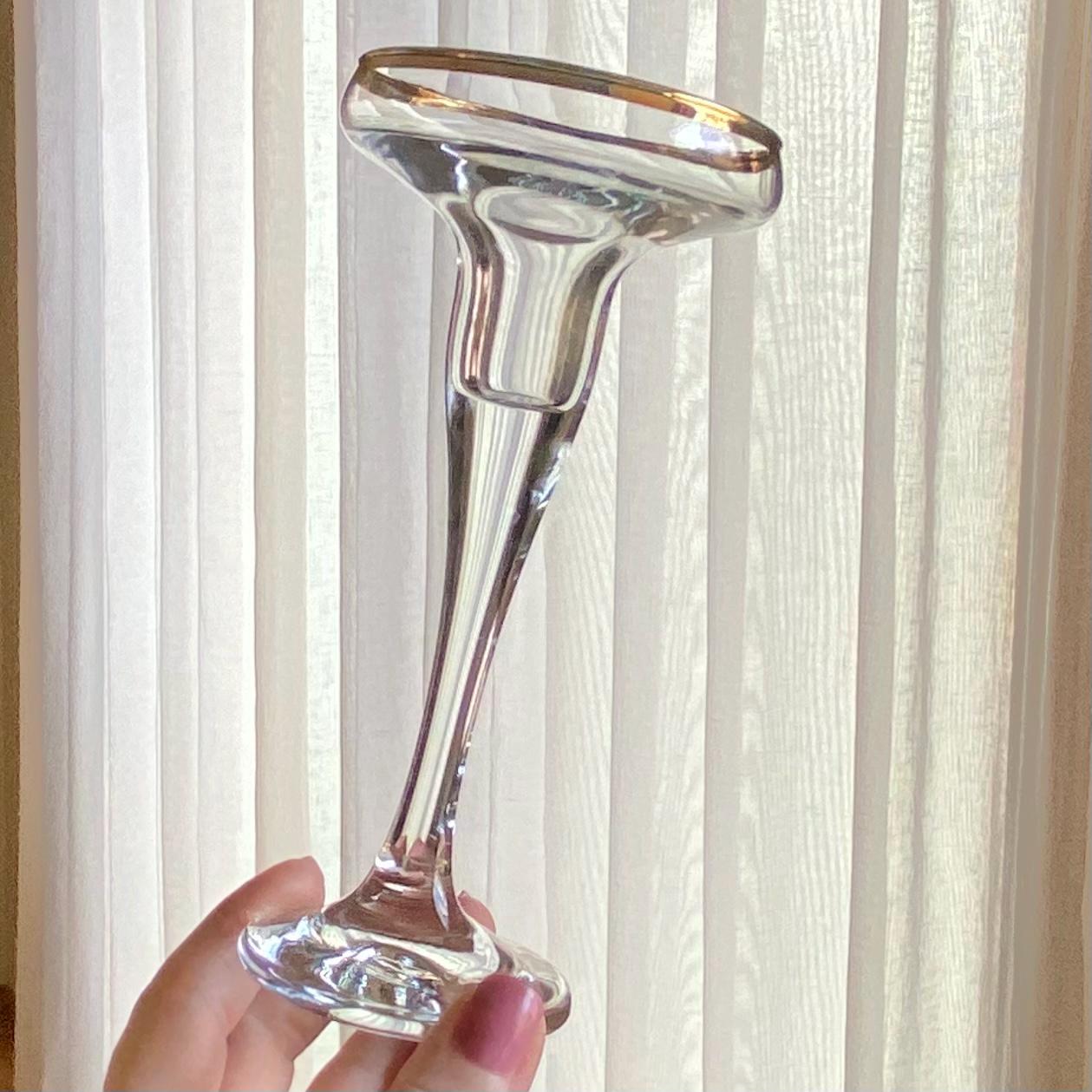 Vintage Gold Rim Candlestick Holders - Set of 2