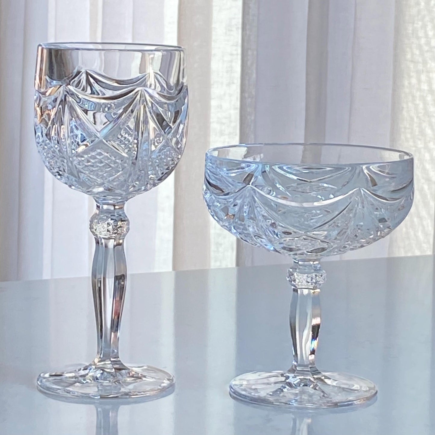 Vintage Katharinen Hutte Crystal Wine / Cocktail Glasses - Set of 4