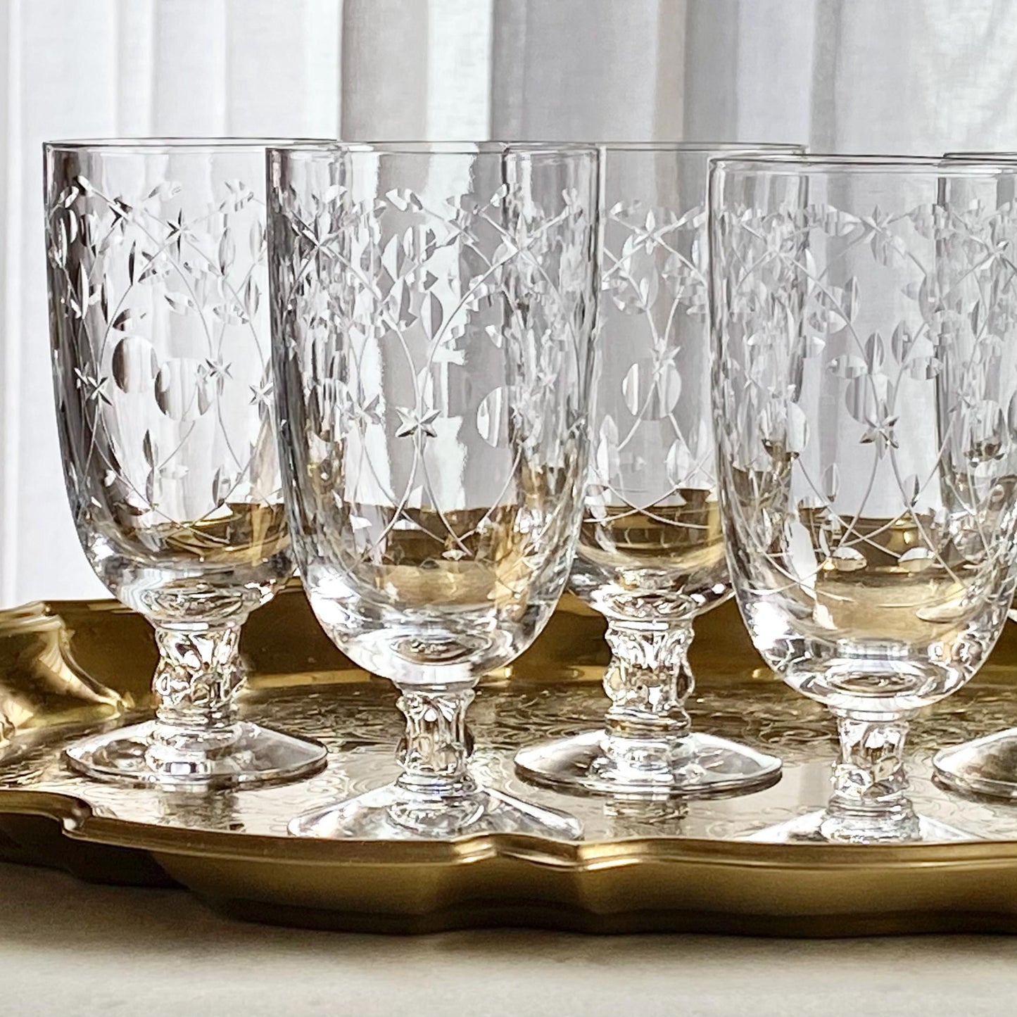 Vintage Fostoria Christiana Glasses (circa 1942 - 1969) - Set of 7