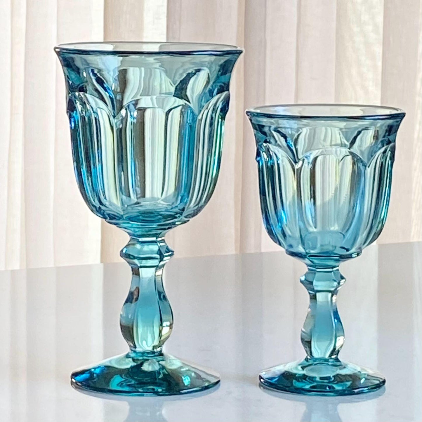 Vintage Imperial Old Williamsburg Light Blue / Aqua Glasses (circa 1966 - 1975) - Set of 6 (#OW1)