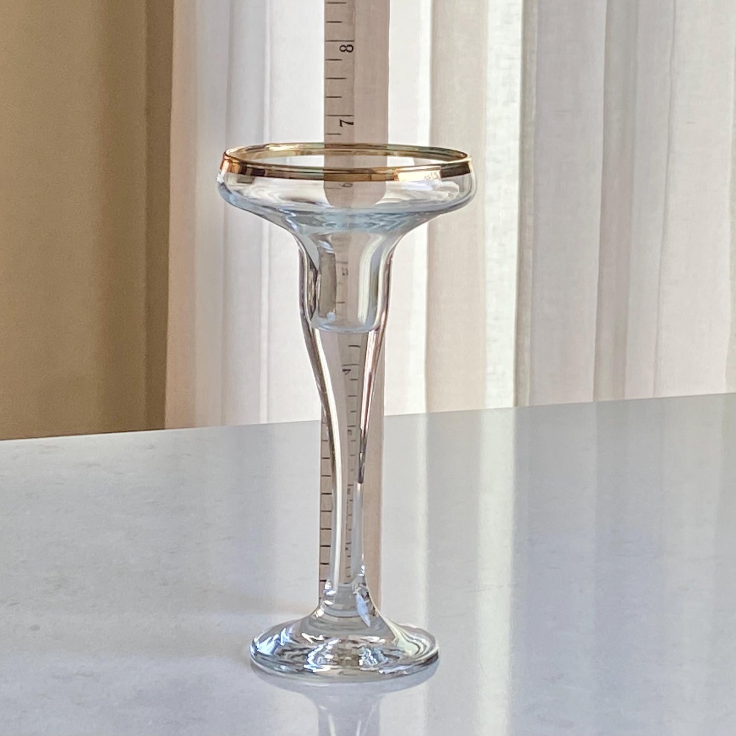 Vintage Gold Rim Candlestick Holders - Set of 2