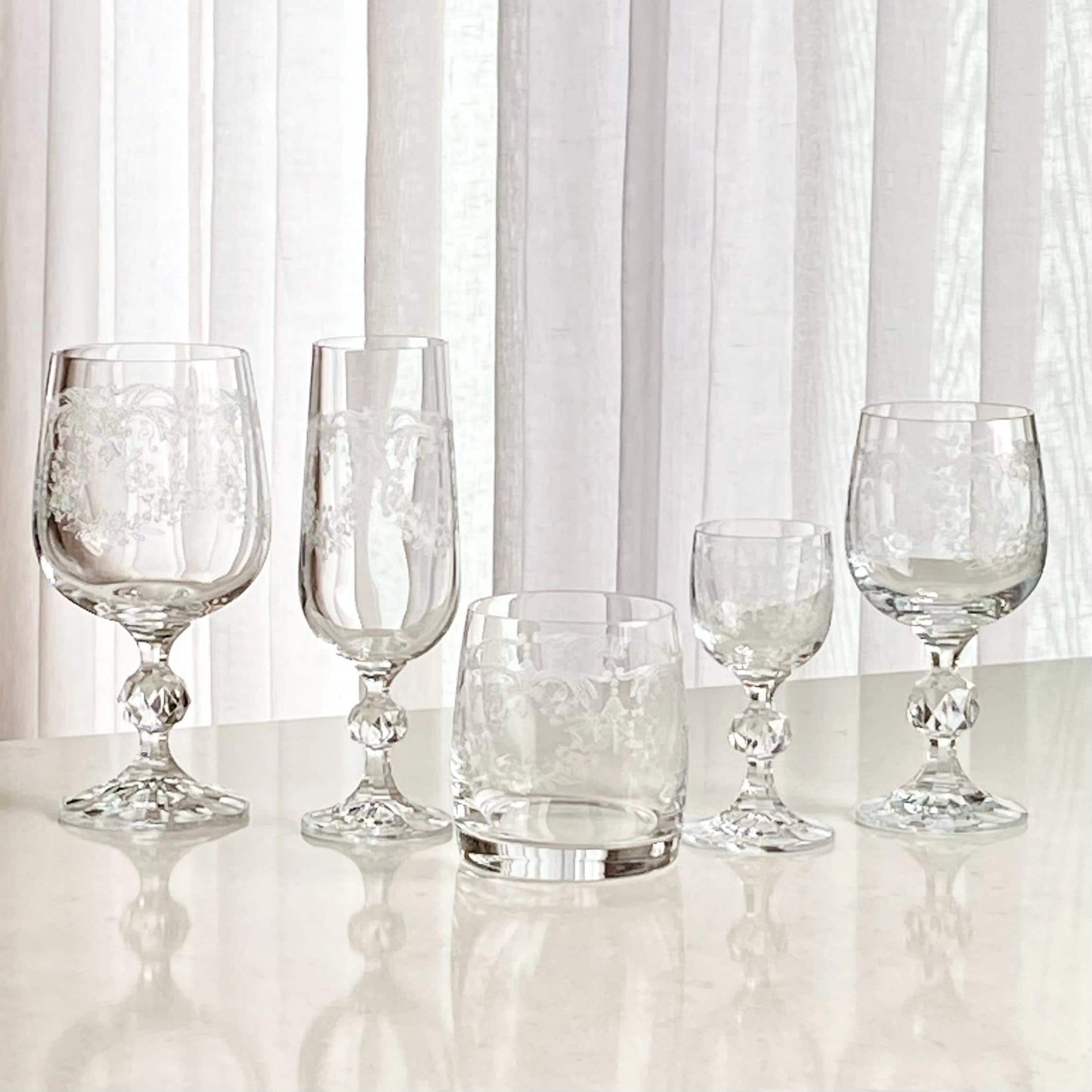 Vintage Import Assoc Cascade Glasses - Set of 9 Goblets