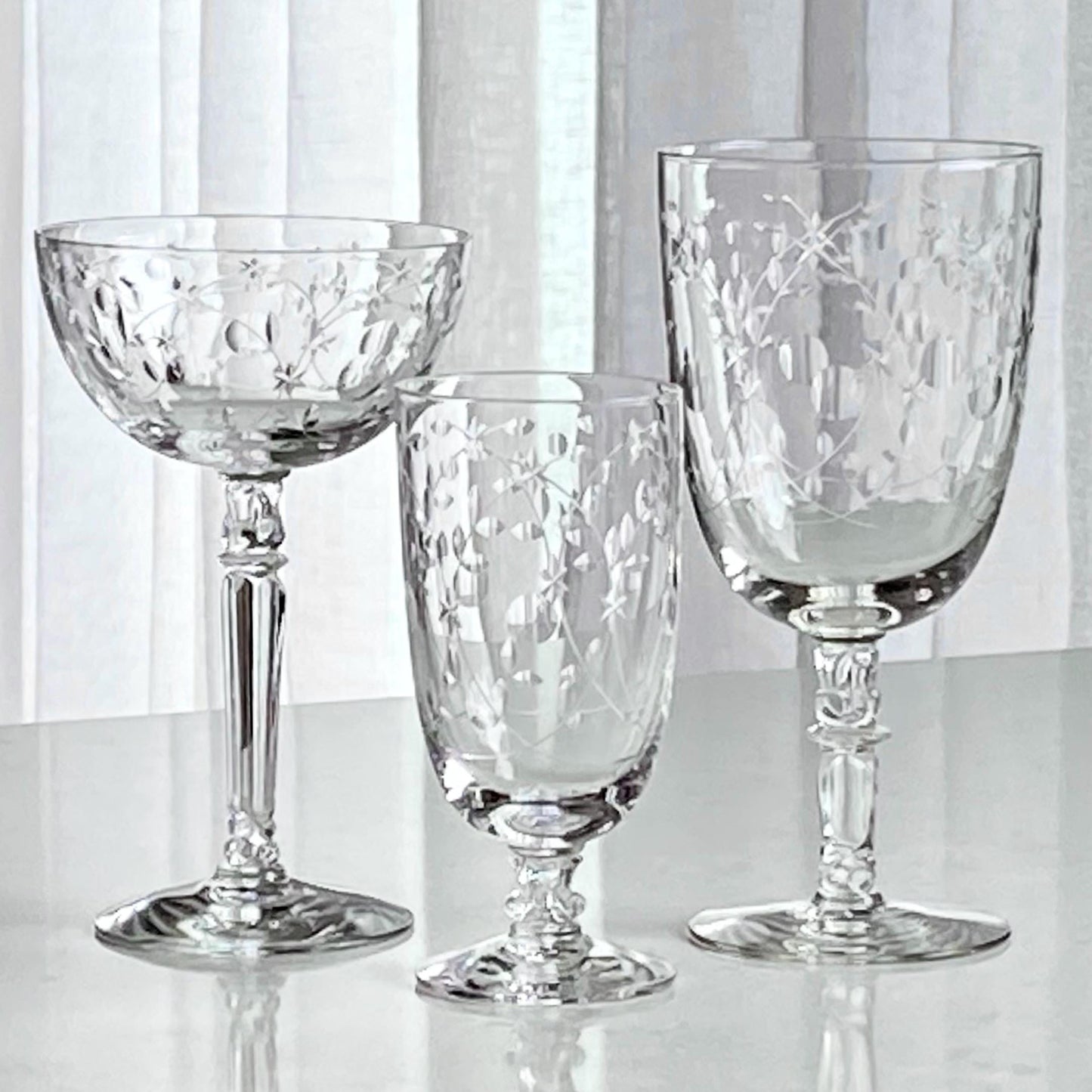 Vintage Fostoria Christiana Glasses (circa 1942 - 1969) - Set of 7