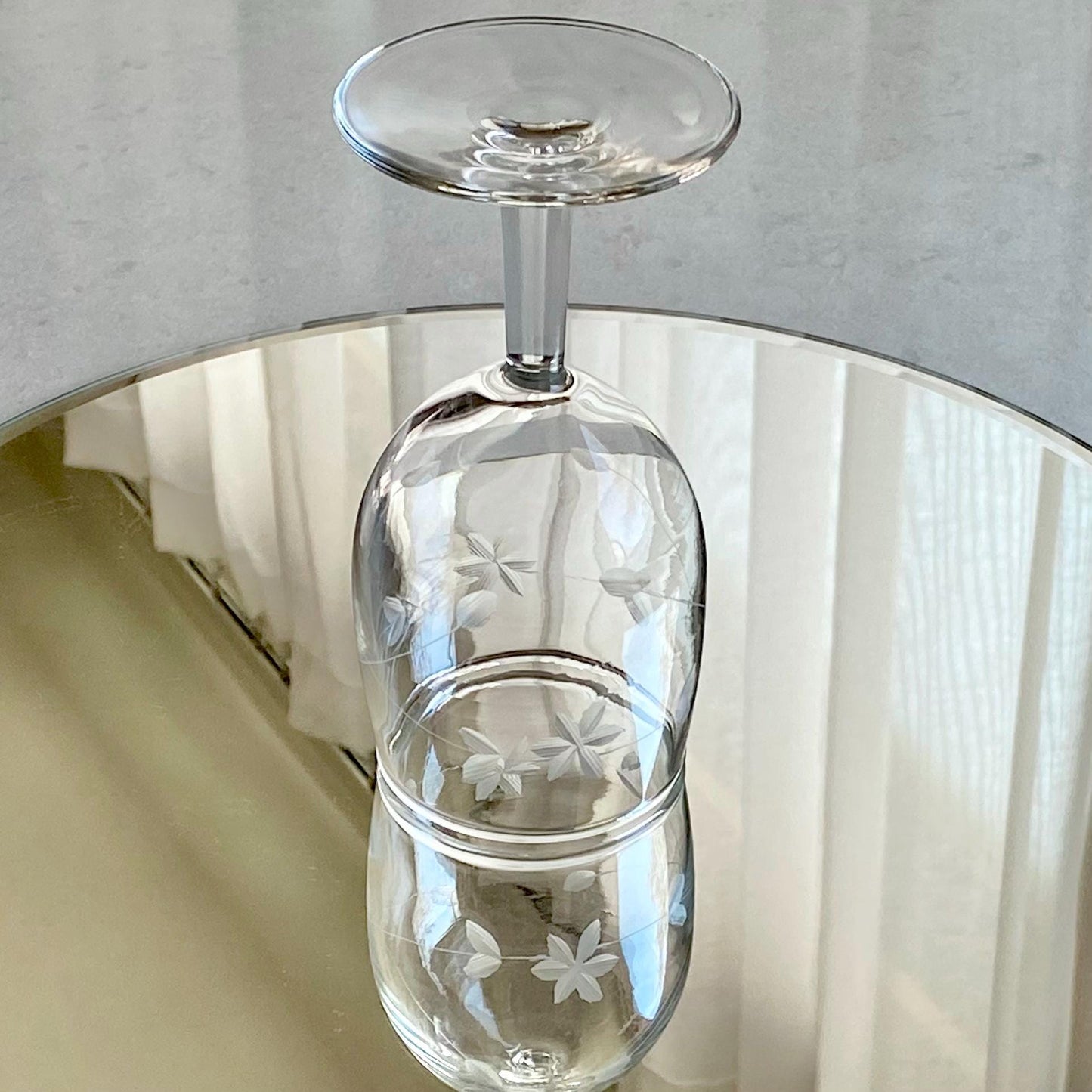 Vintage Etched Glasses - Set of 6