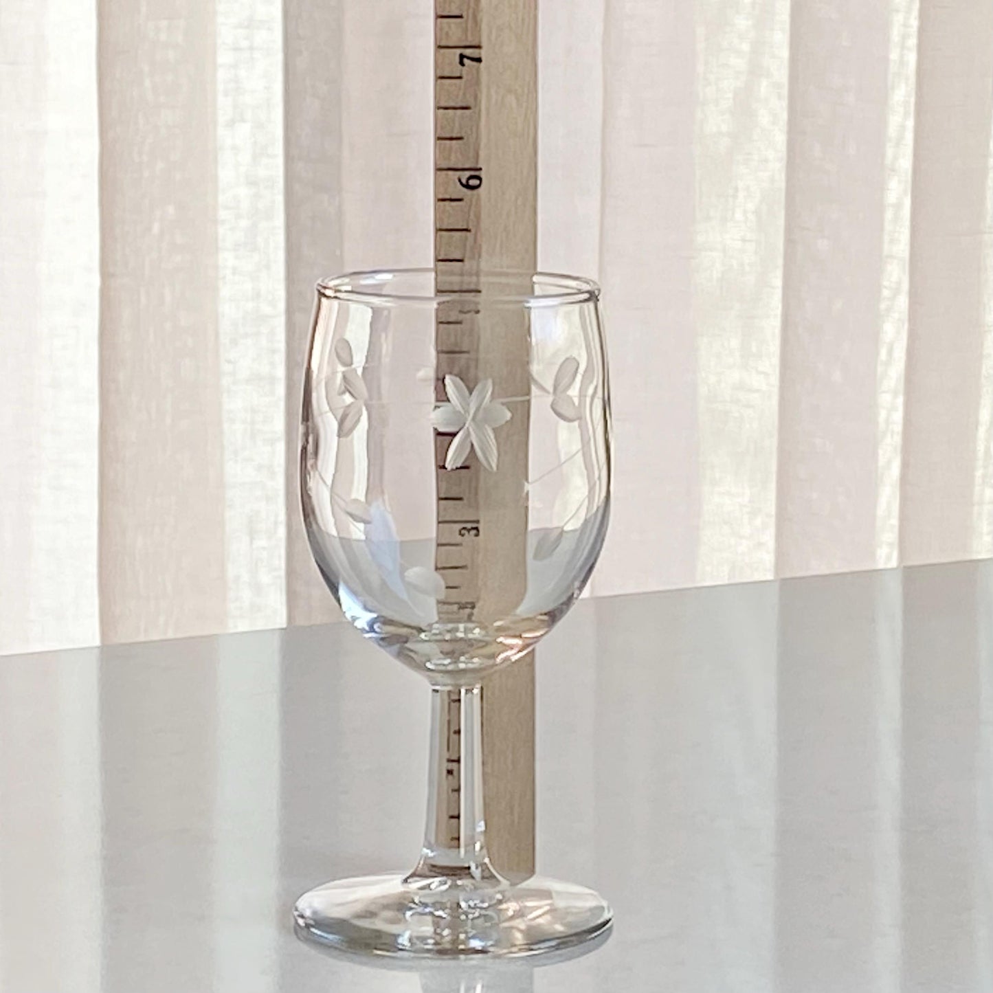 Vintage Etched Glasses - Set of 6