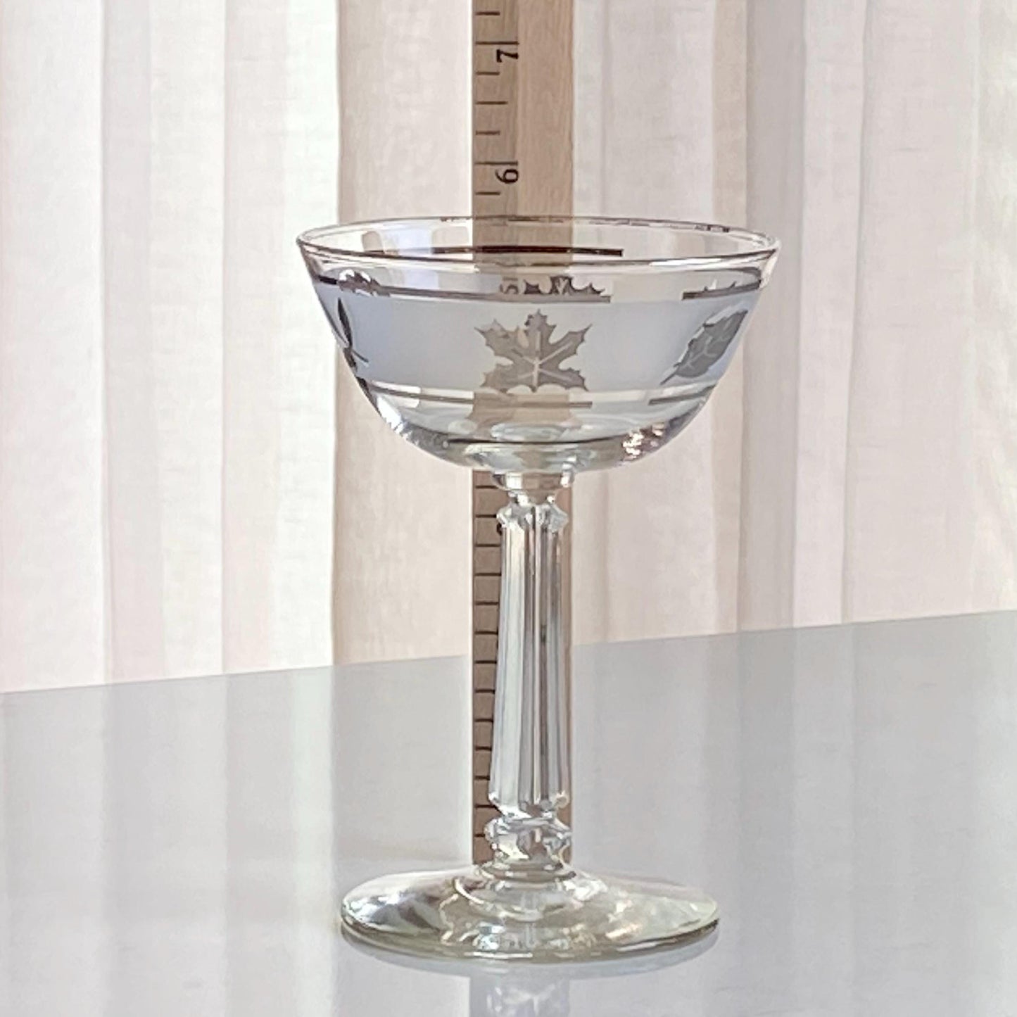 Vintage Libbey Silver Leaf Champagne Coupes / Cocktail Glasses (cirrca 1953 - 1978) - Set of 6