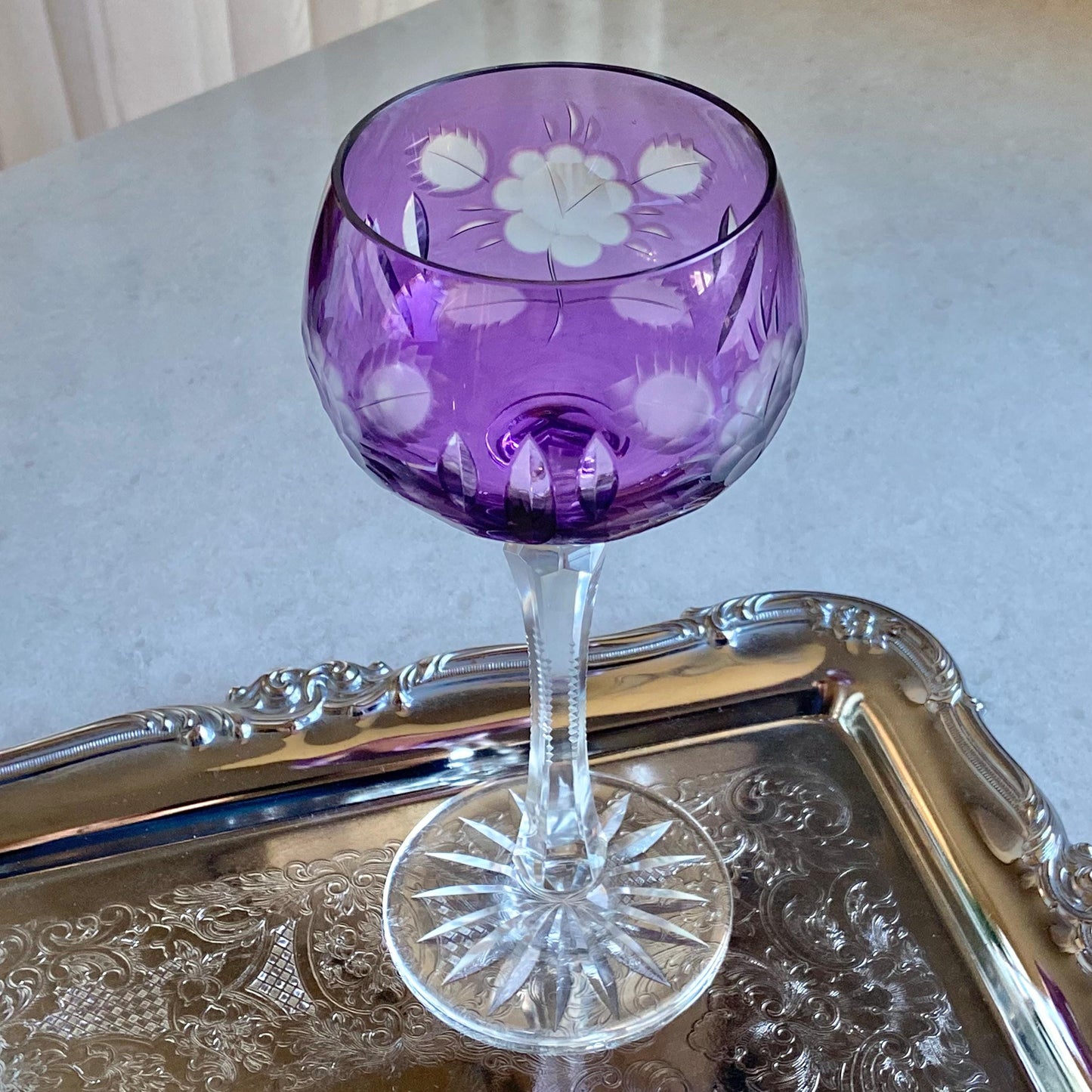 Vintage Cut to Clear Glasses - Set of 2