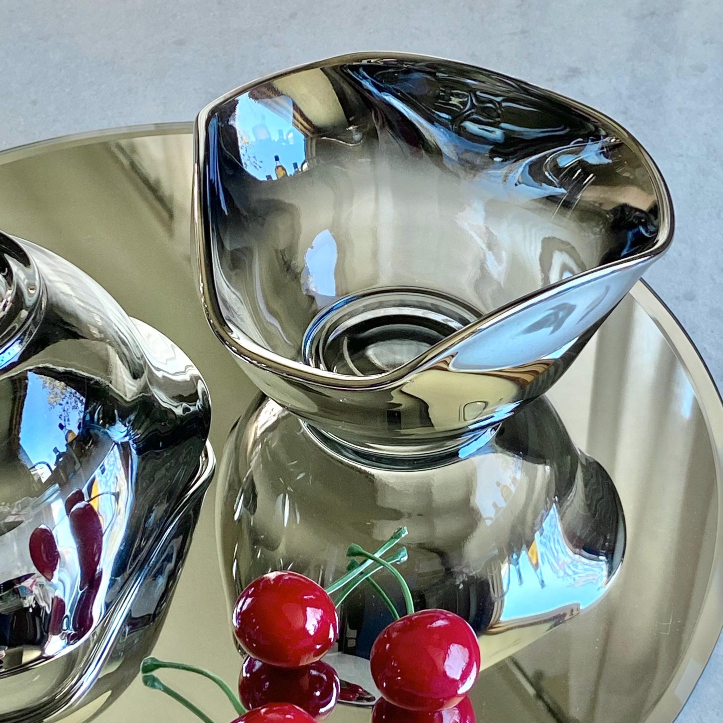 Vintage MCM Ombre Metallic Triangular Bowls - Set of 2