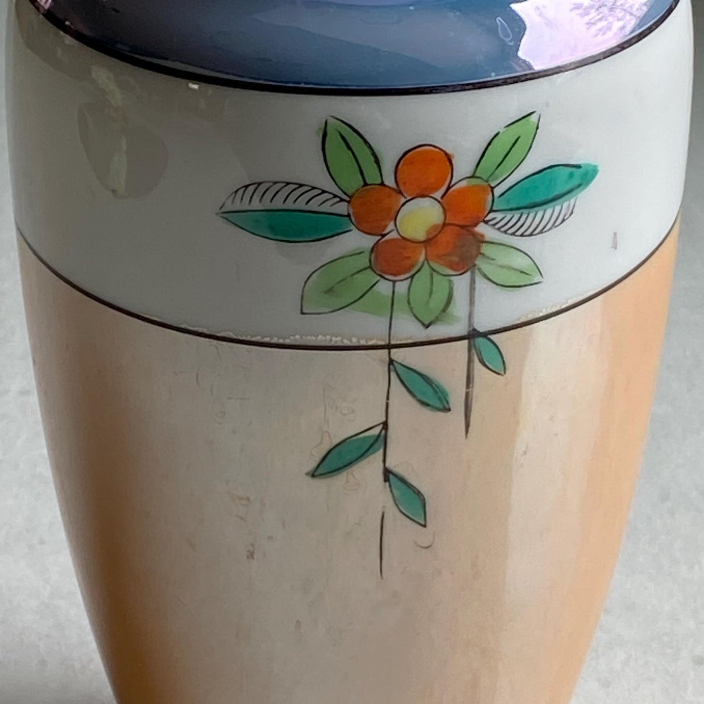 Vintage Hand Painted Lusterware Japanese Vase