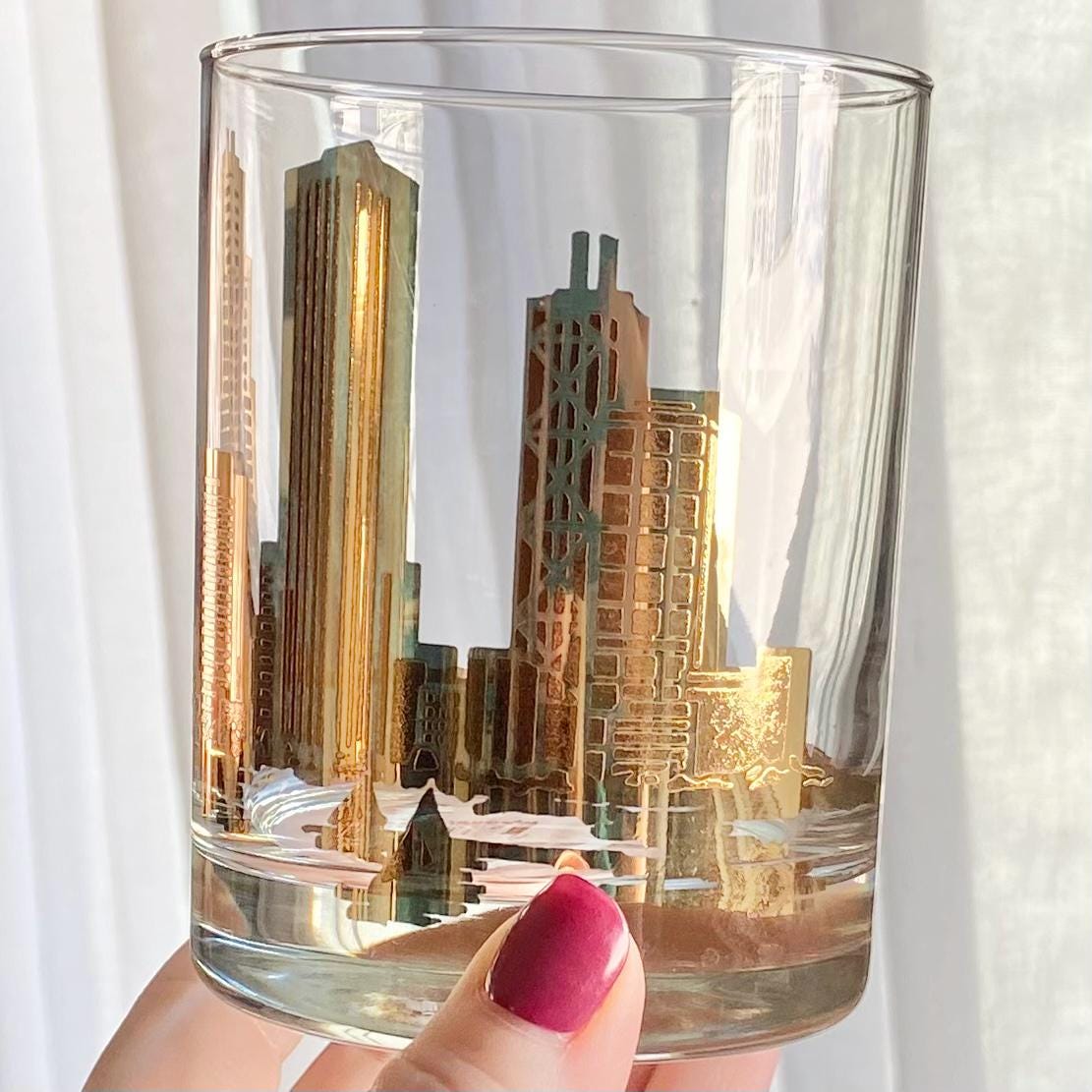 Vintage Marshall Field's Chicago Skyline Glasses - Set of 4