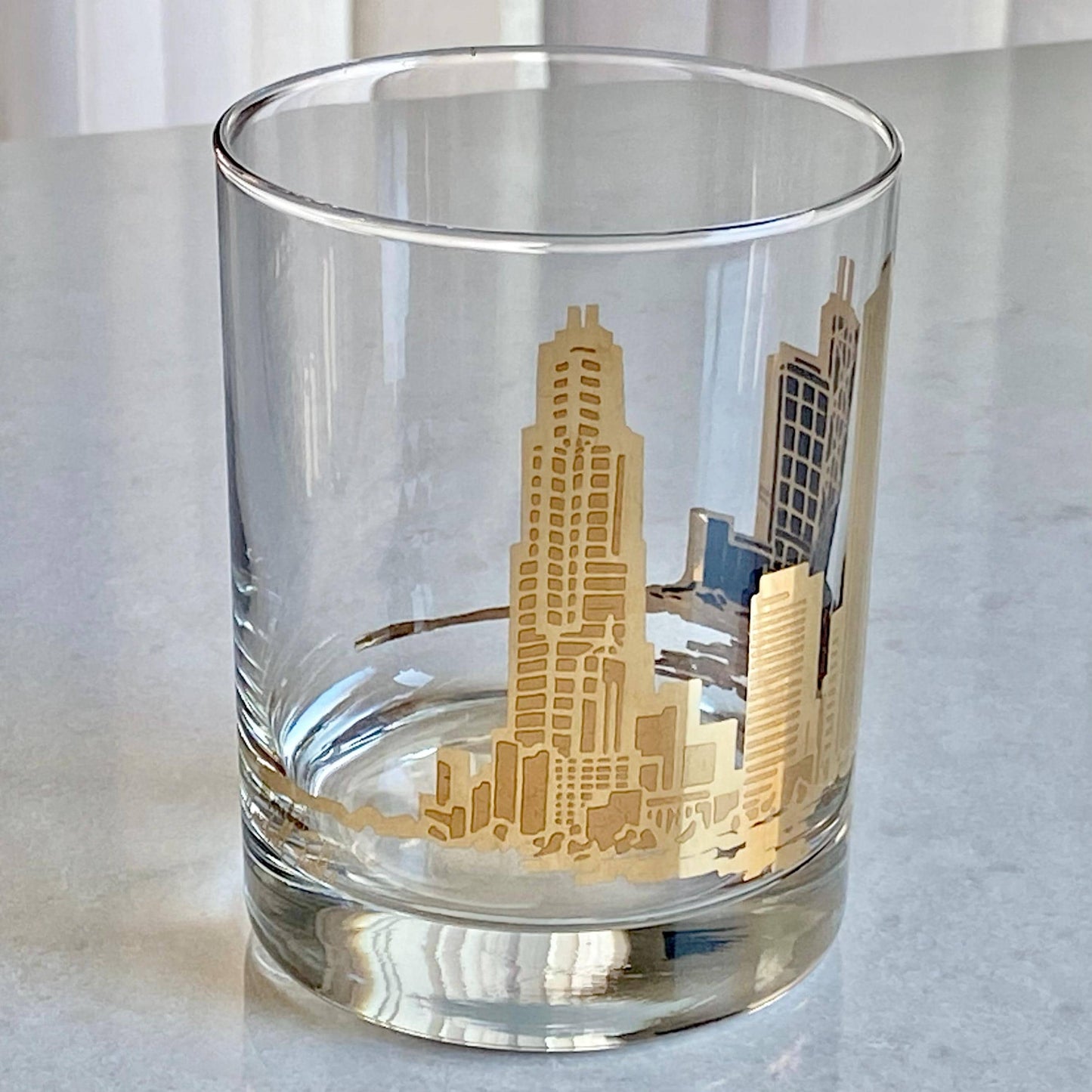 Vintage Marshall Field's Chicago Skyline Glasses - Set of 4