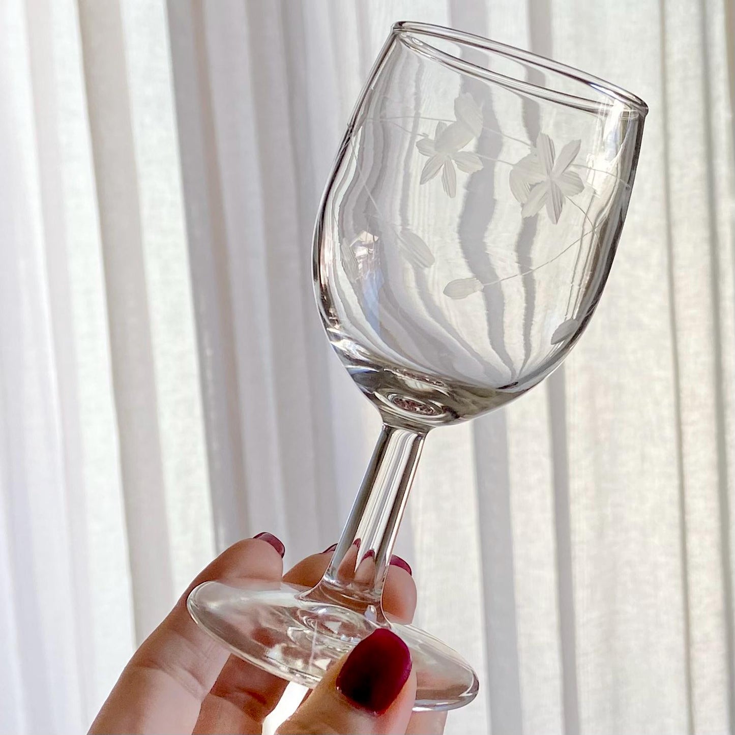 Vintage Etched Glasses - Set of 6