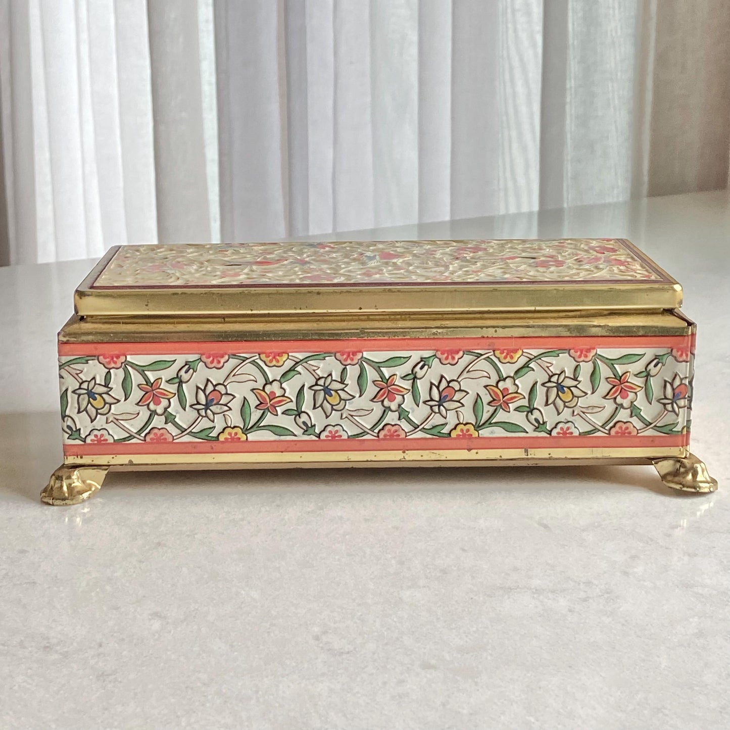 Vintage Fricke and Nacke Western Germany Embossed Bird Tin
