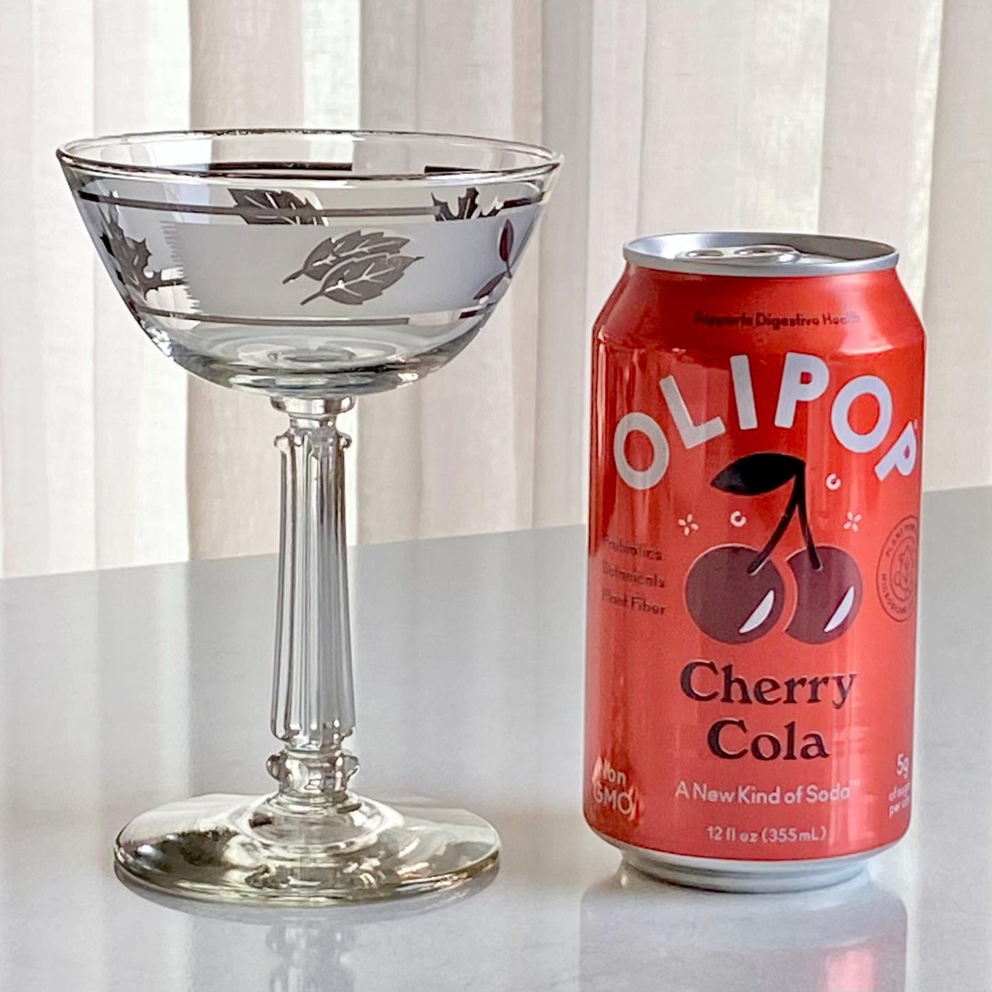 Vintage Libbey Silver Leaf Champagne Coupes / Cocktail Glasses (cirrca 1953 - 1978) - Set of 6