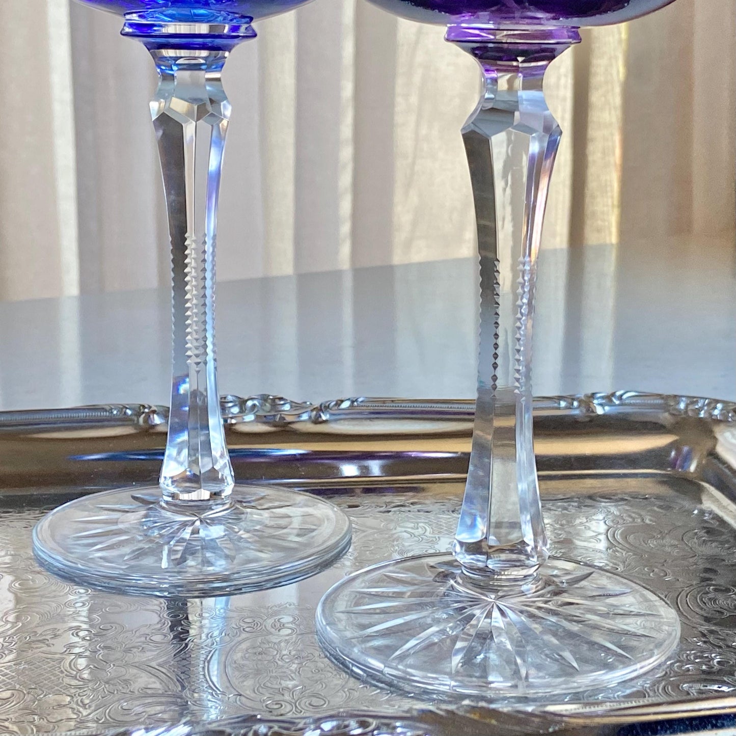 Vintage Cut to Clear Glasses - Set of 2