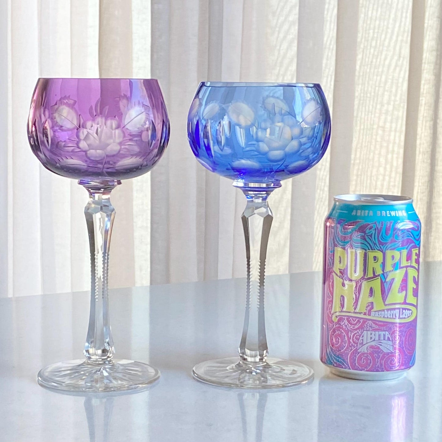 Vintage Cut to Clear Glasses - Set of 2