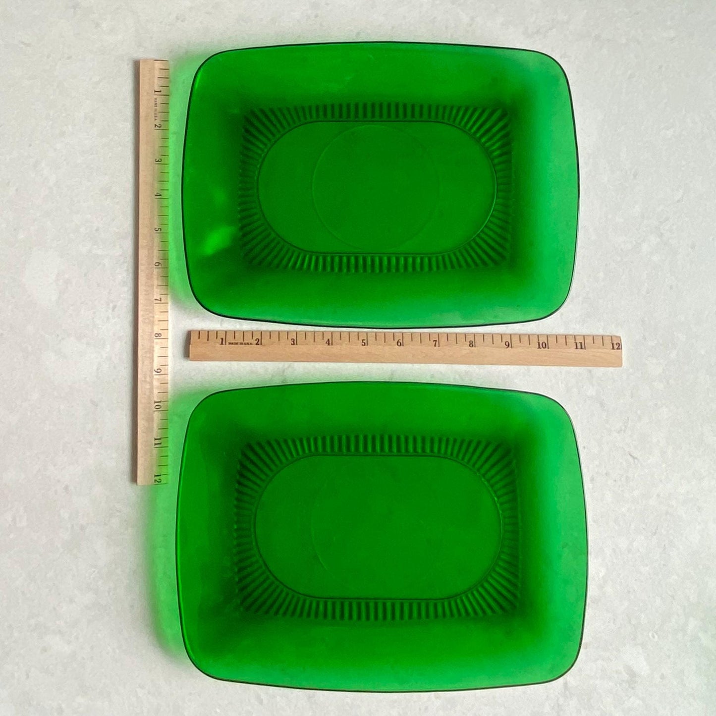 Vintage Anchor Hocking Forest Green Charm (circa 1950 - 1954) - Two platters, bowl and three sugar and creamer sets available.