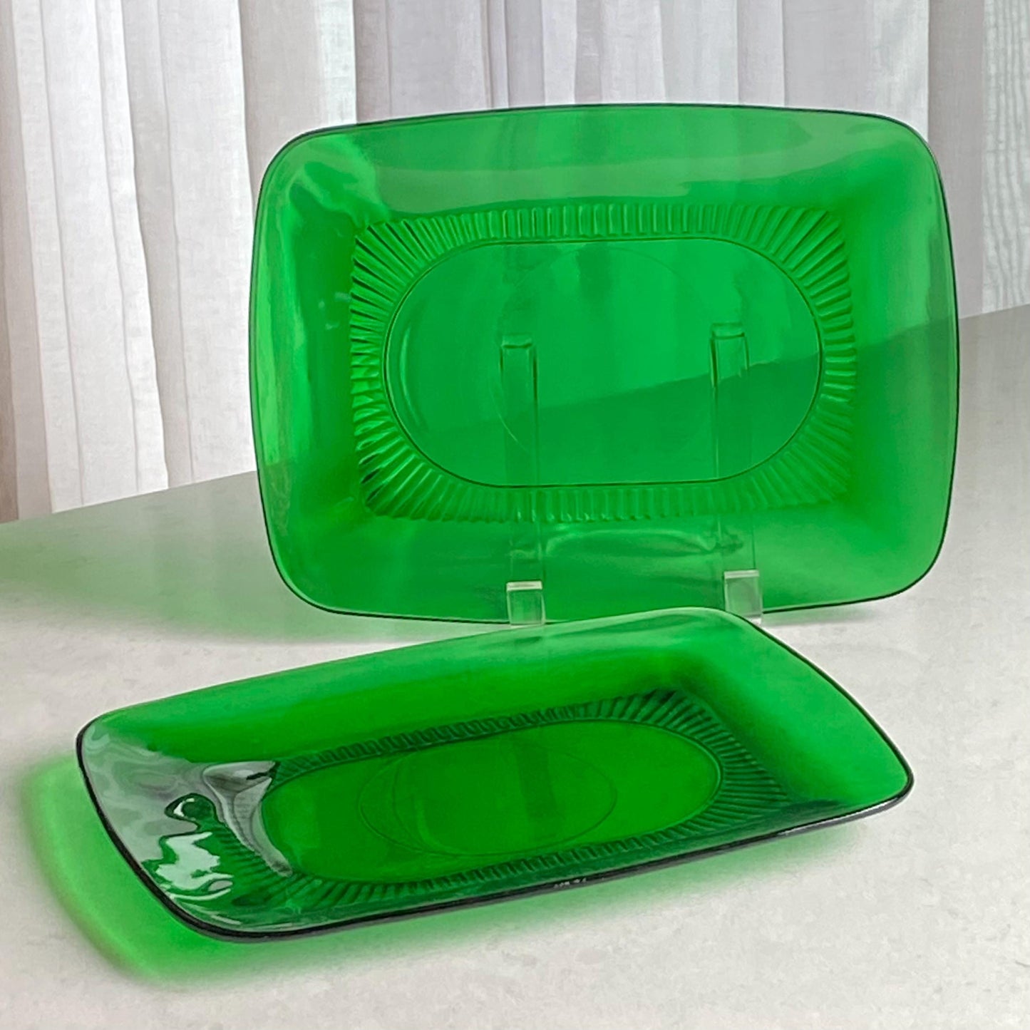 Vintage Anchor Hocking Forest Green Charm (circa 1950 - 1954) - Two platters, bowl and three sugar and creamer sets available.