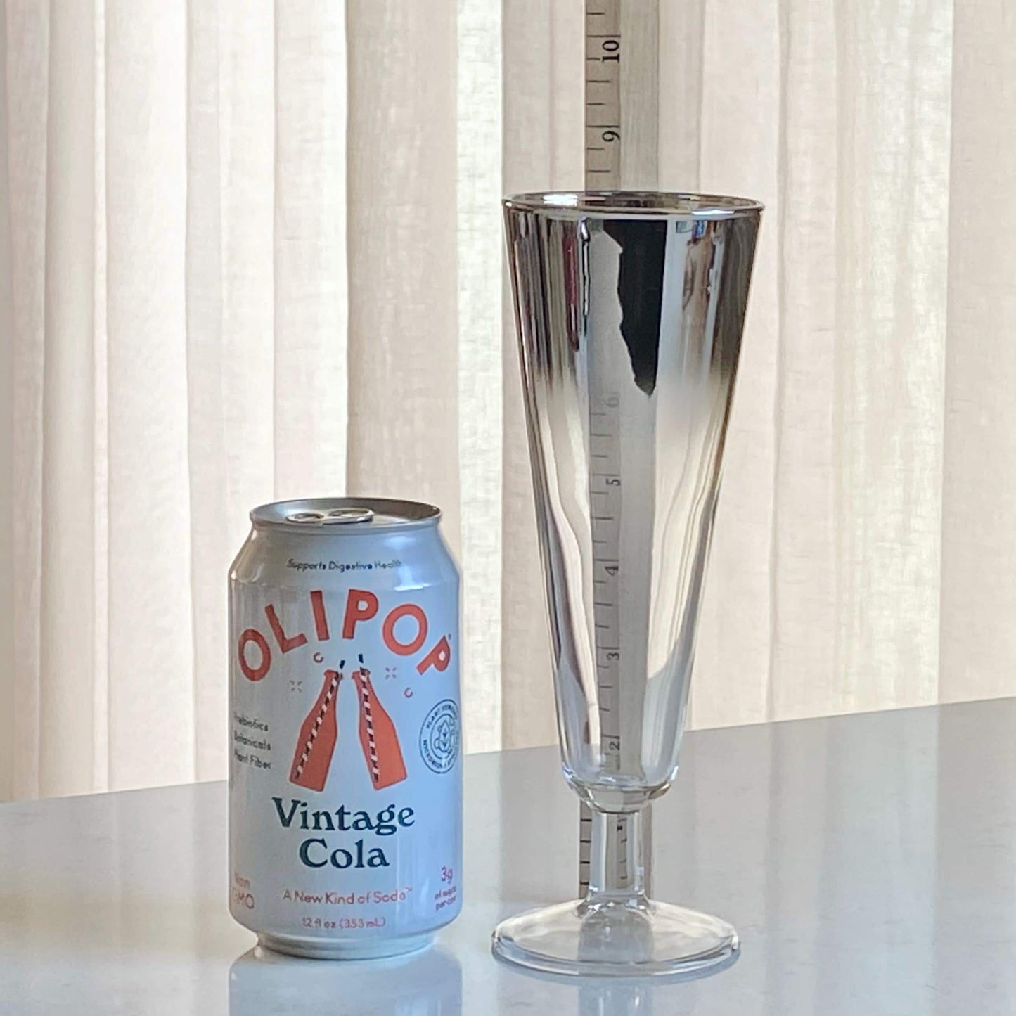 Vintage MCM Metallic Silver Fade Ombre Glasses - Set of 6