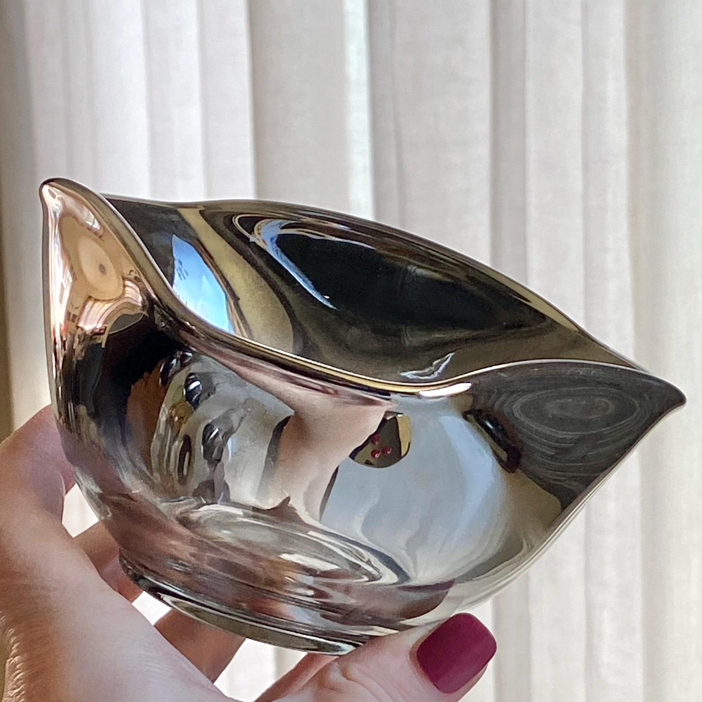 Vintage MCM Ombre Metallic Triangular Bowls - Set of 2