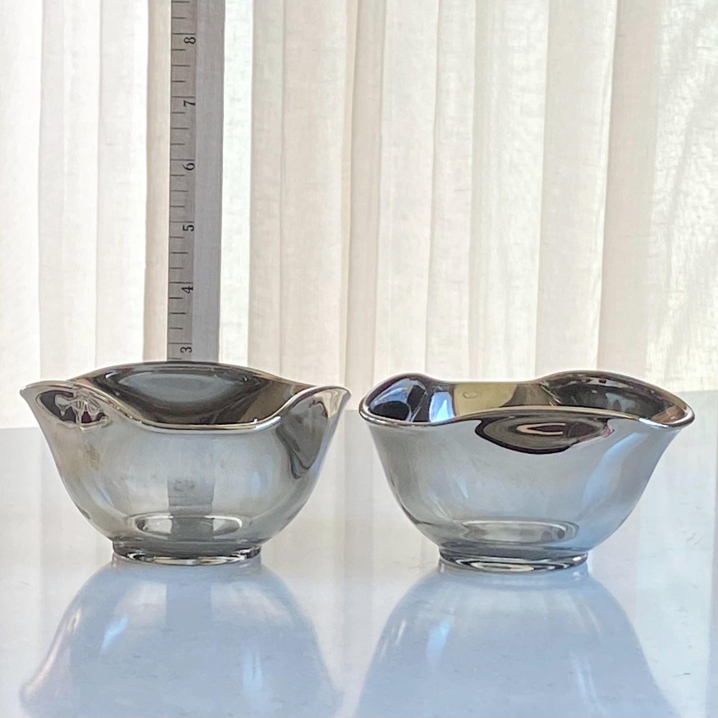Vintage MCM Ombre Metallic Triangular Bowls - Set of 2