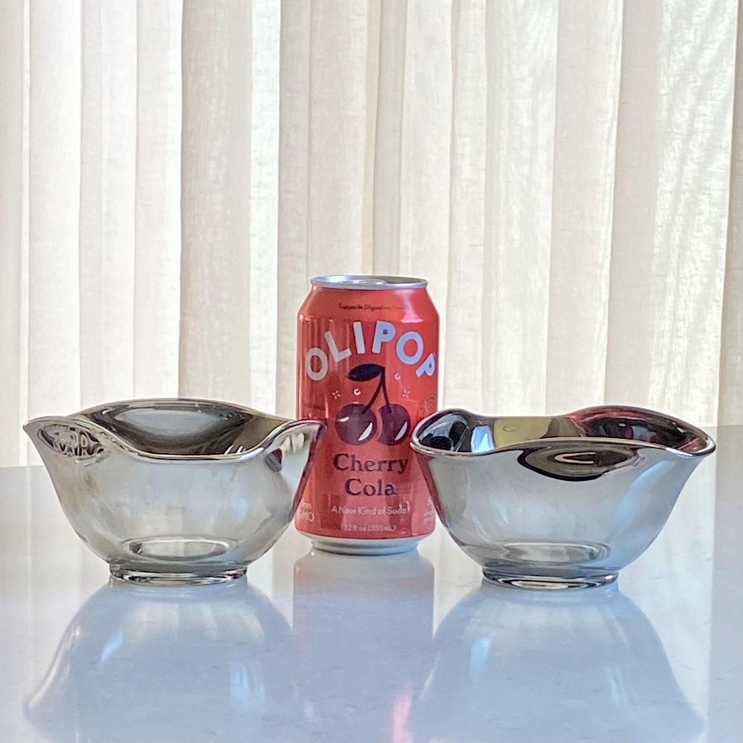 Vintage MCM Ombre Metallic Triangular Bowls - Set of 2