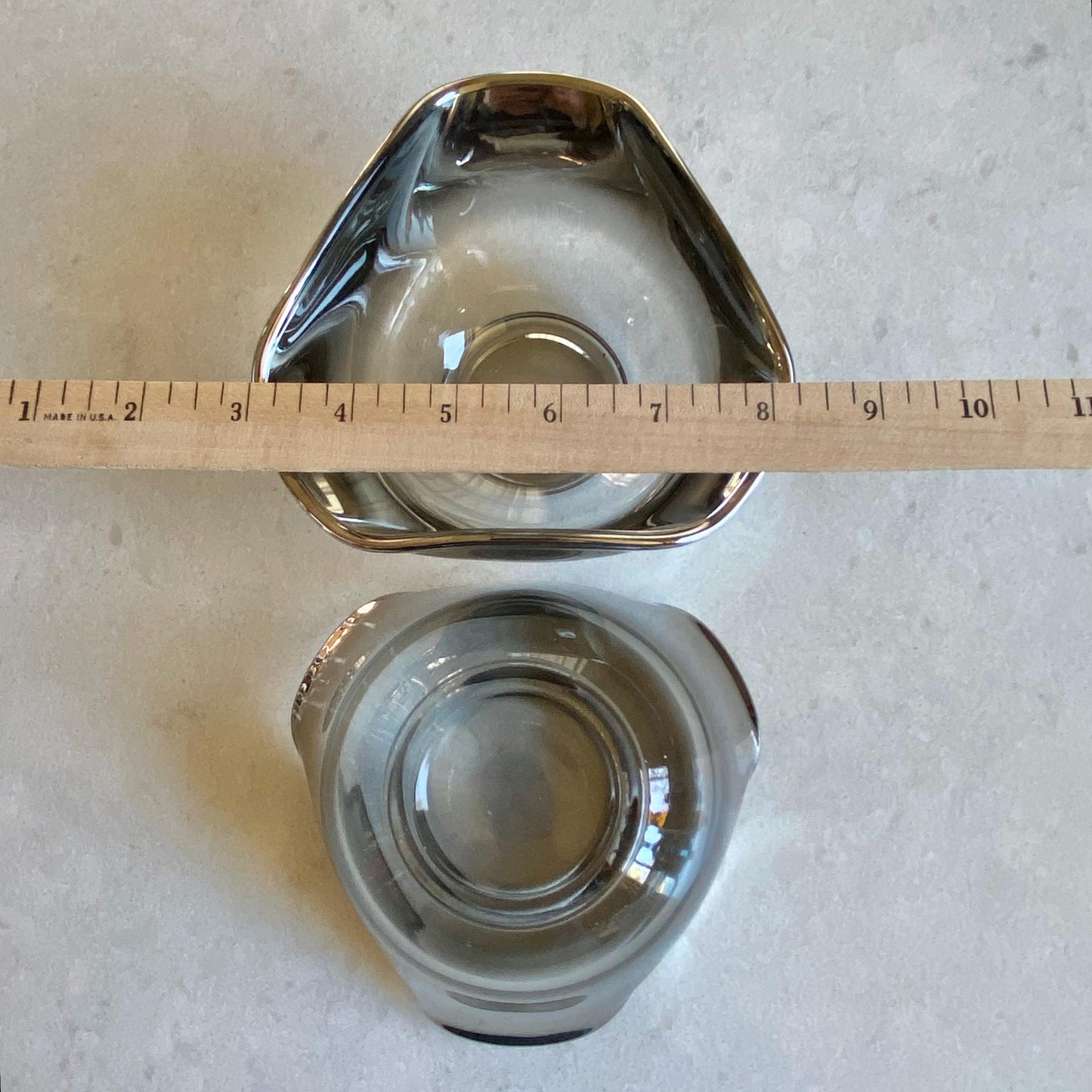 Vintage MCM Ombre Metallic Triangular Bowls - Set of 2